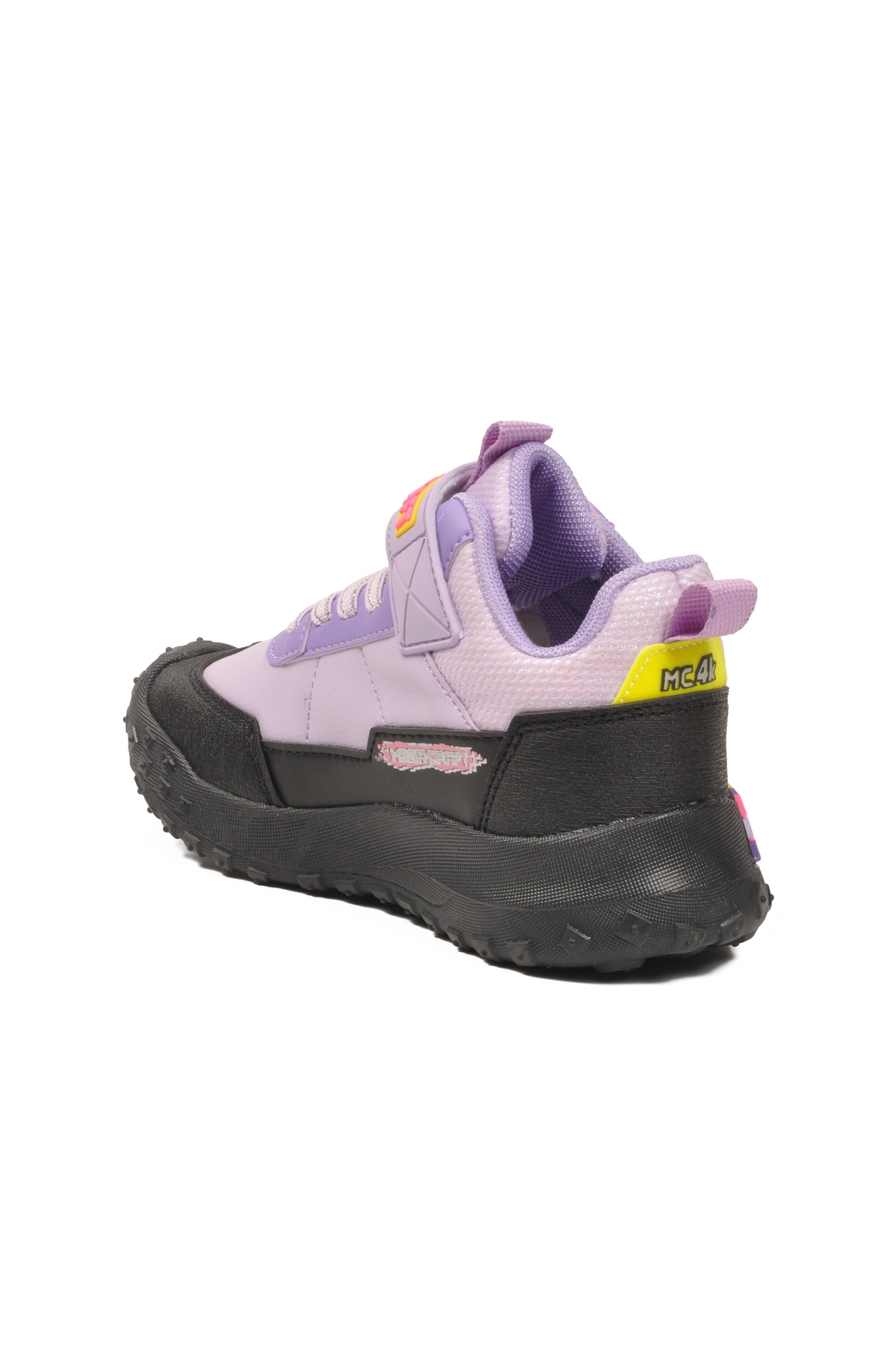 Siyah Lila Cırtlı Kaymaz Kız Çocuk Spor Ayakkabı 811 F - Görsel 5