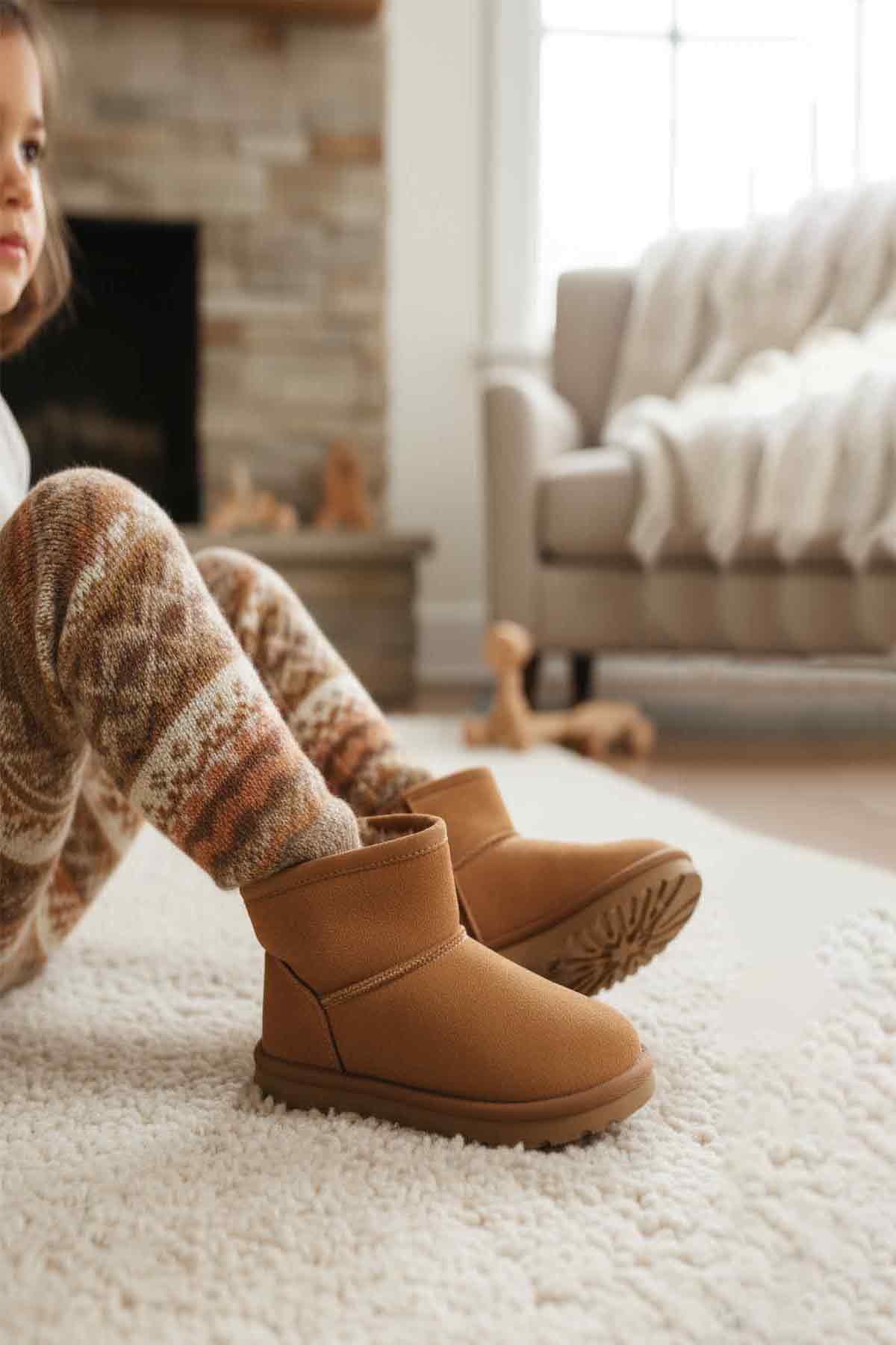 Taba İçi Kürklü Fermuarlı Kız Çocuk Bot 2096 P - Görsel 4