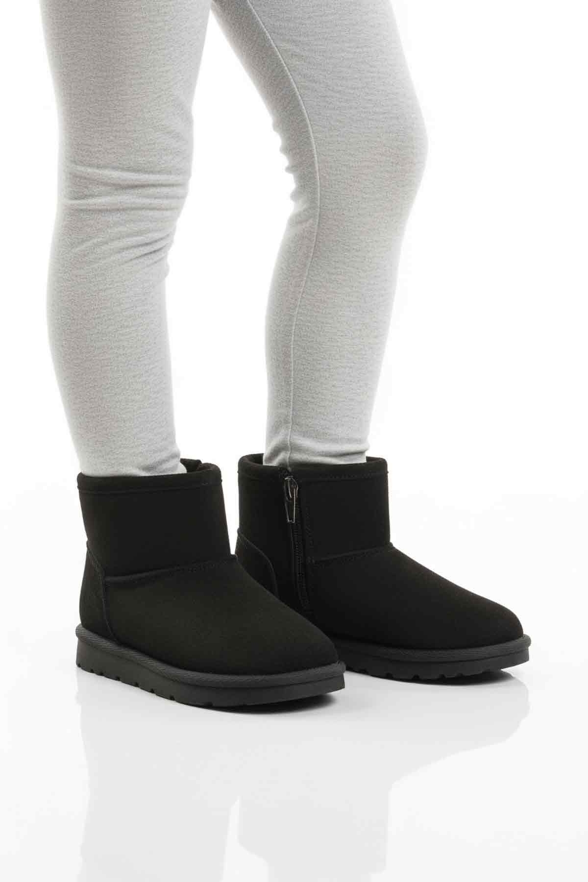 Siyah İçi Kürklü Fermuarlı Kız Çocuk Bot 2096 P - Görsel 2
