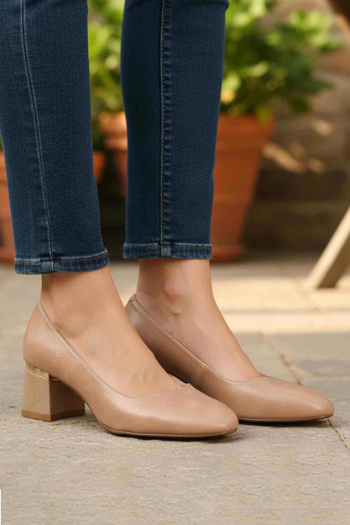 Bej Kadın Topuklu Ayakkabı 357184 Z - Görsel 4