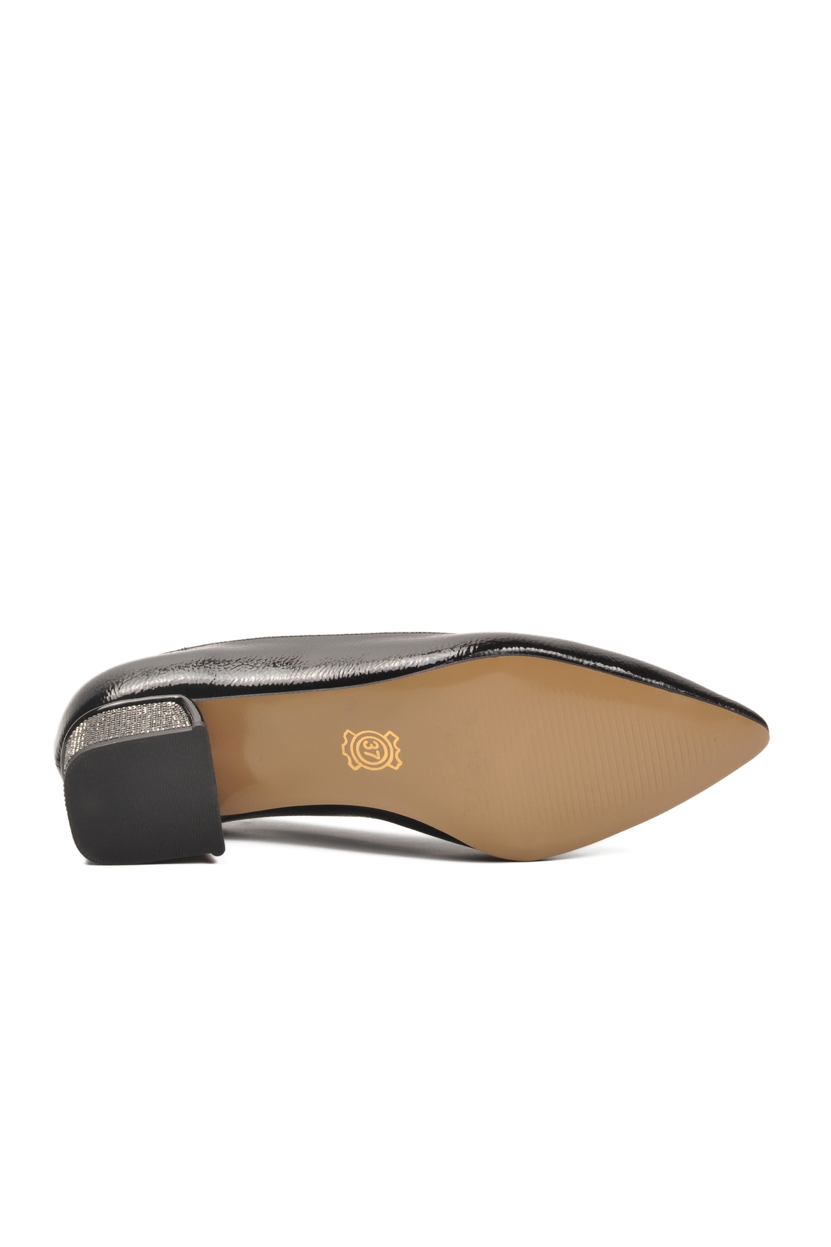 Siyah Kırışık Taş İşlemeli Kadın Abiye Ayakkabı 357180 Z - Görsel 6