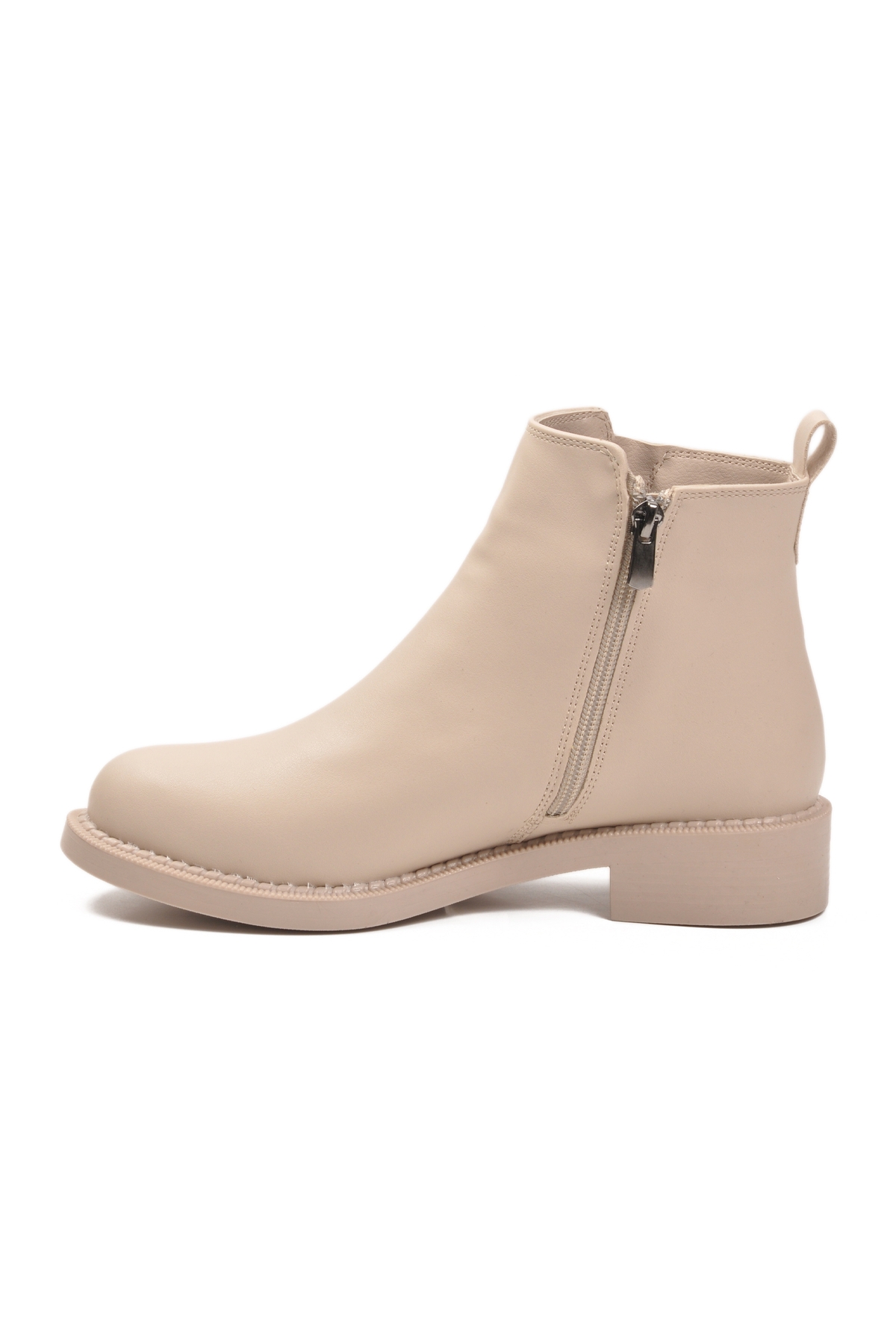 Bej Cilt Polarlı Kaymaz Taban Kadın Topuklu Bot 224581 Z - Görsel 5