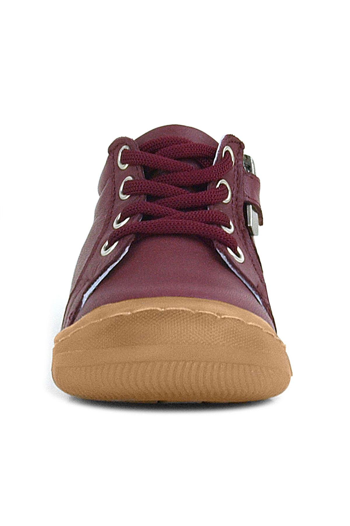 Anatomik Yumuşak Hakiki Deri Fermuarlı Bordo Bebek Bot Ayakkabı - Görsel 5