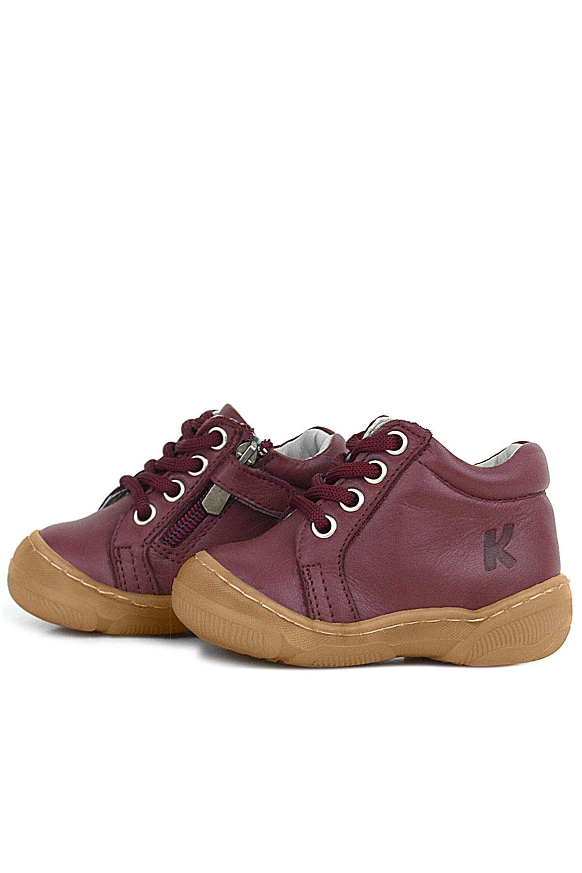 Anatomik Yumuşak Hakiki Deri Fermuarlı Bordo Bebek Bot Ayakkabı - Görsel 6