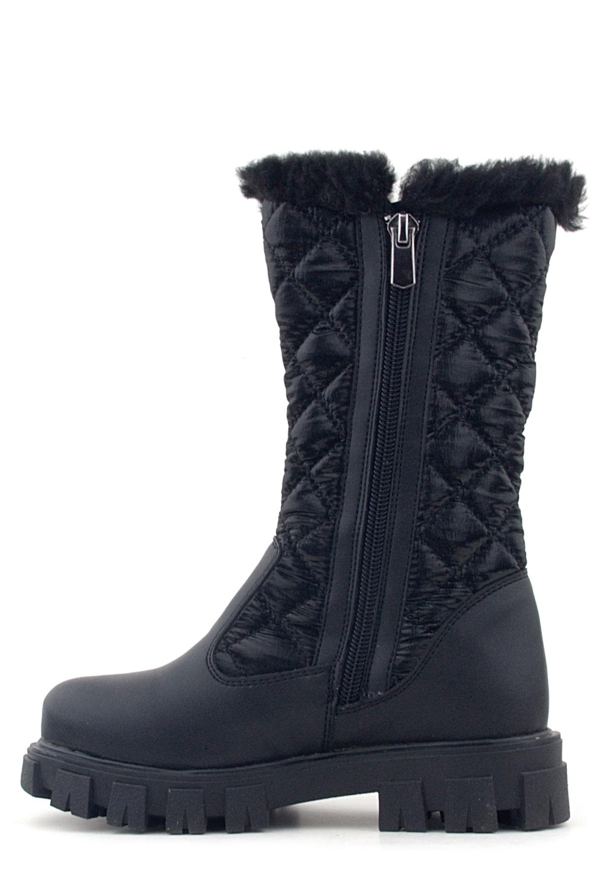 Siyah Uzun Fermuarlı Kurdeleli Kız Çocuk Yağmur Çizmesi - Görsel 6