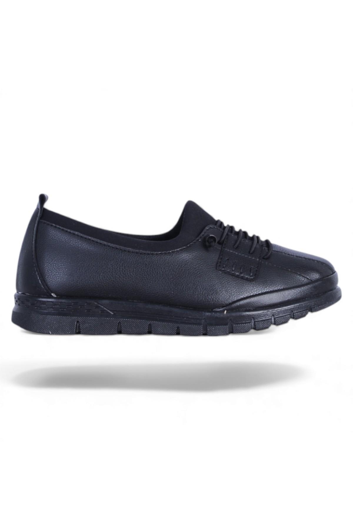 Selena 01 Siyah Kadın Düz Babet Ayakkabı - Görsel 2