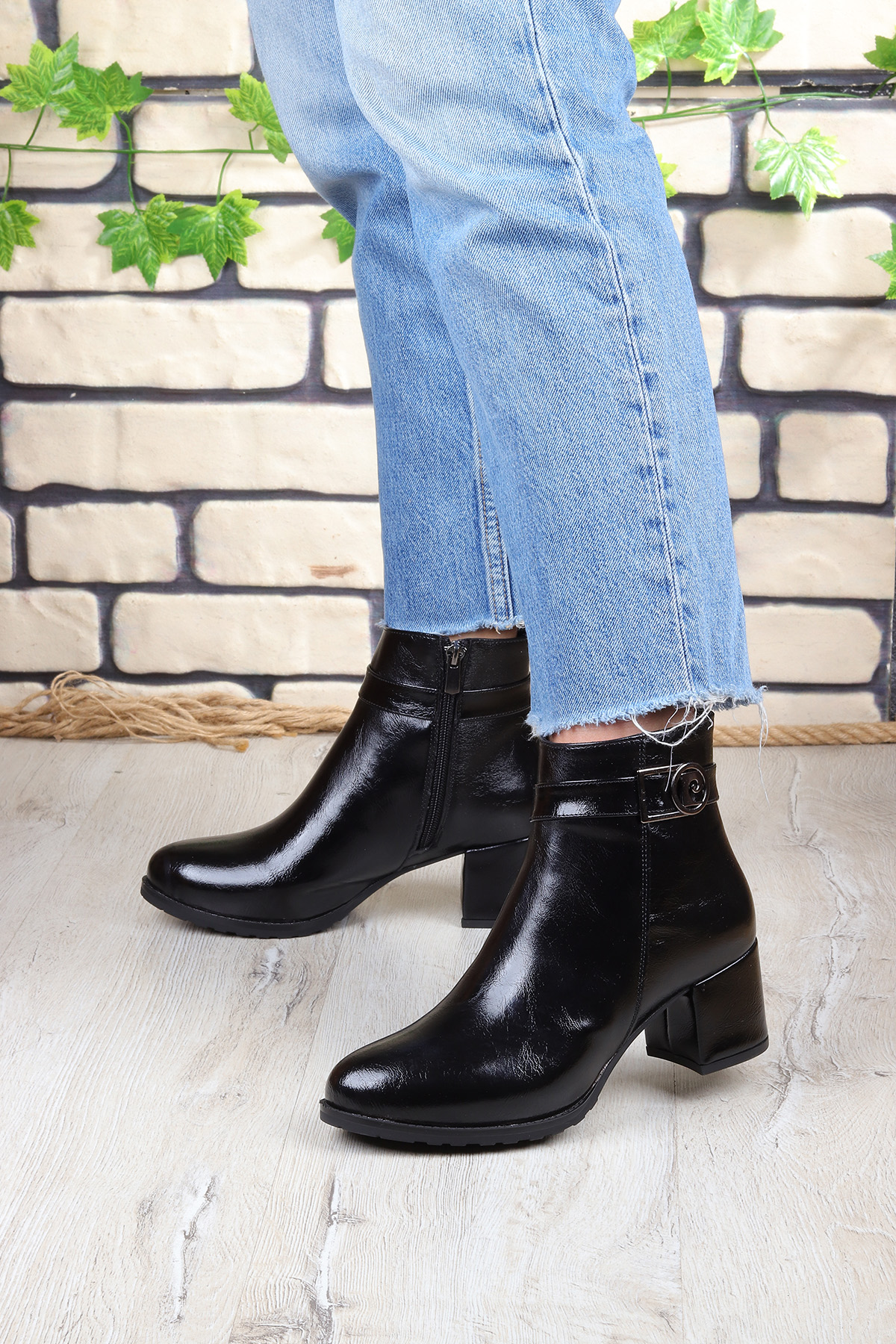 114 5 Cm Topuklu Fermuarlı Kadın Bot - Görsel 5