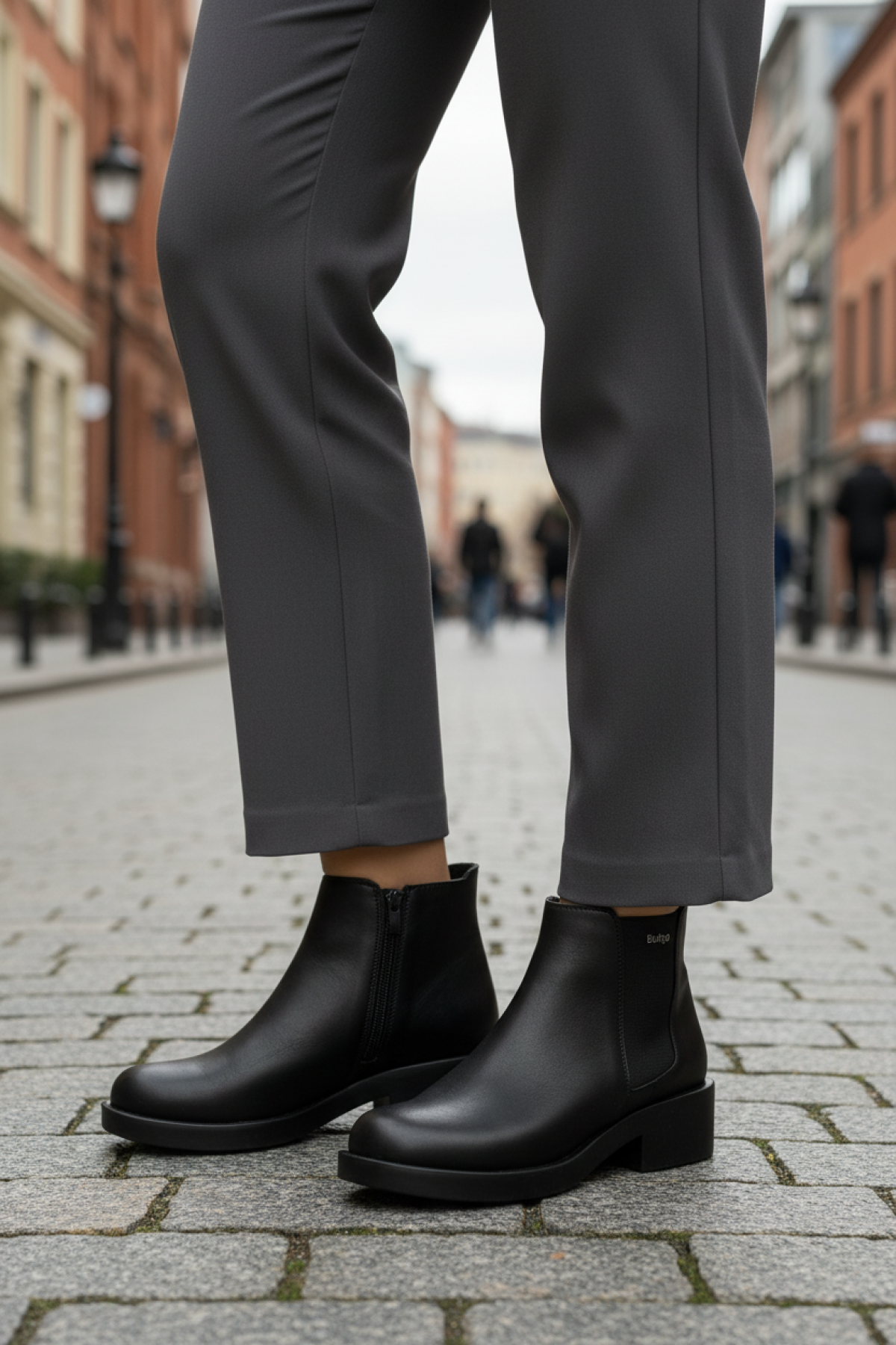 24K-855 5PR Siyah Kadın Düz Bot - Görsel 3