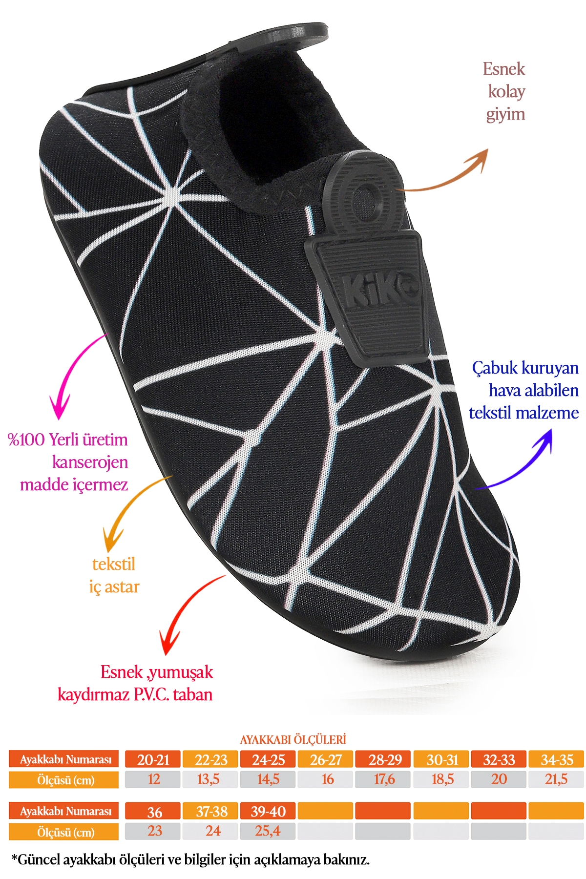 Prizma Havuz Plaj Erkek Çocuk Deniz Ayakkabısı Siyah - Beyaz - Görsel 3