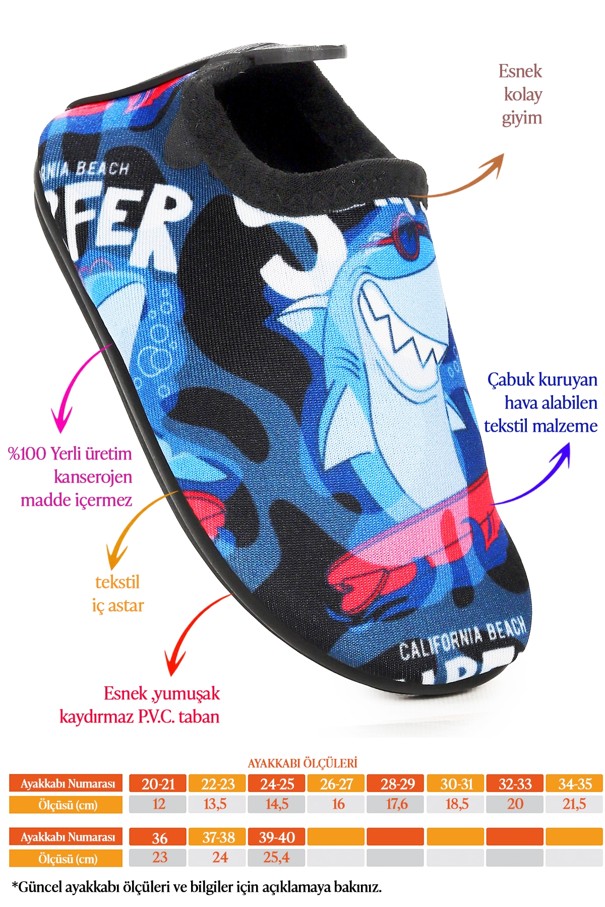 Surfer Havuz Plaj Erkek Çocuk Deniz Ayakkabısı 7561 Siyah - Görsel 3