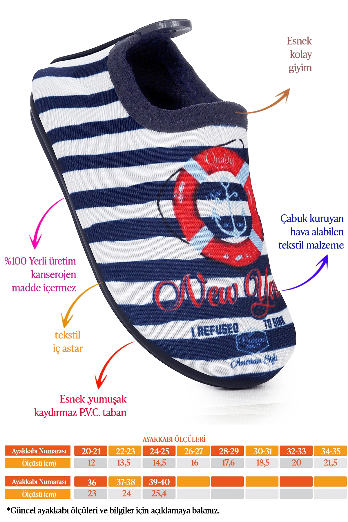 Newyork Havuz Plaj Erkek Çocuk Deniz Ayakkabısı Lacivert - Görsel 3