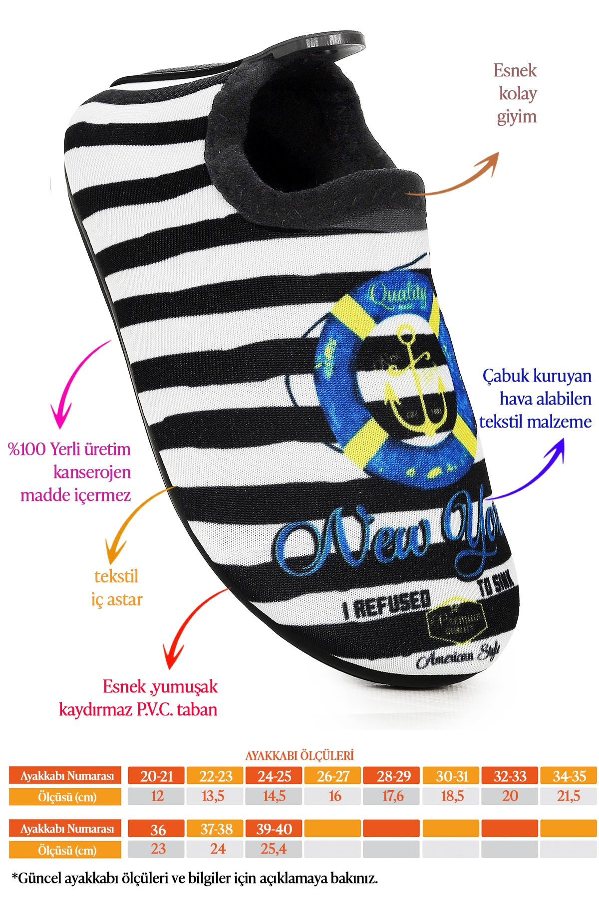 Newyork Havuz Plaj Erkek Çocuk Deniz Ayakkabısı Siyah - Görsel 3