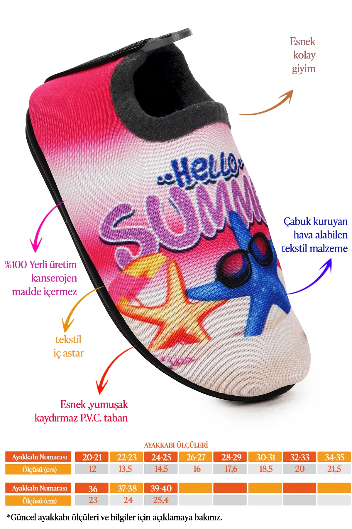 Summer Havuz Plaj Kız Çocuk Deniz Ayakkabısı 7531 Fuşya - Görsel 3