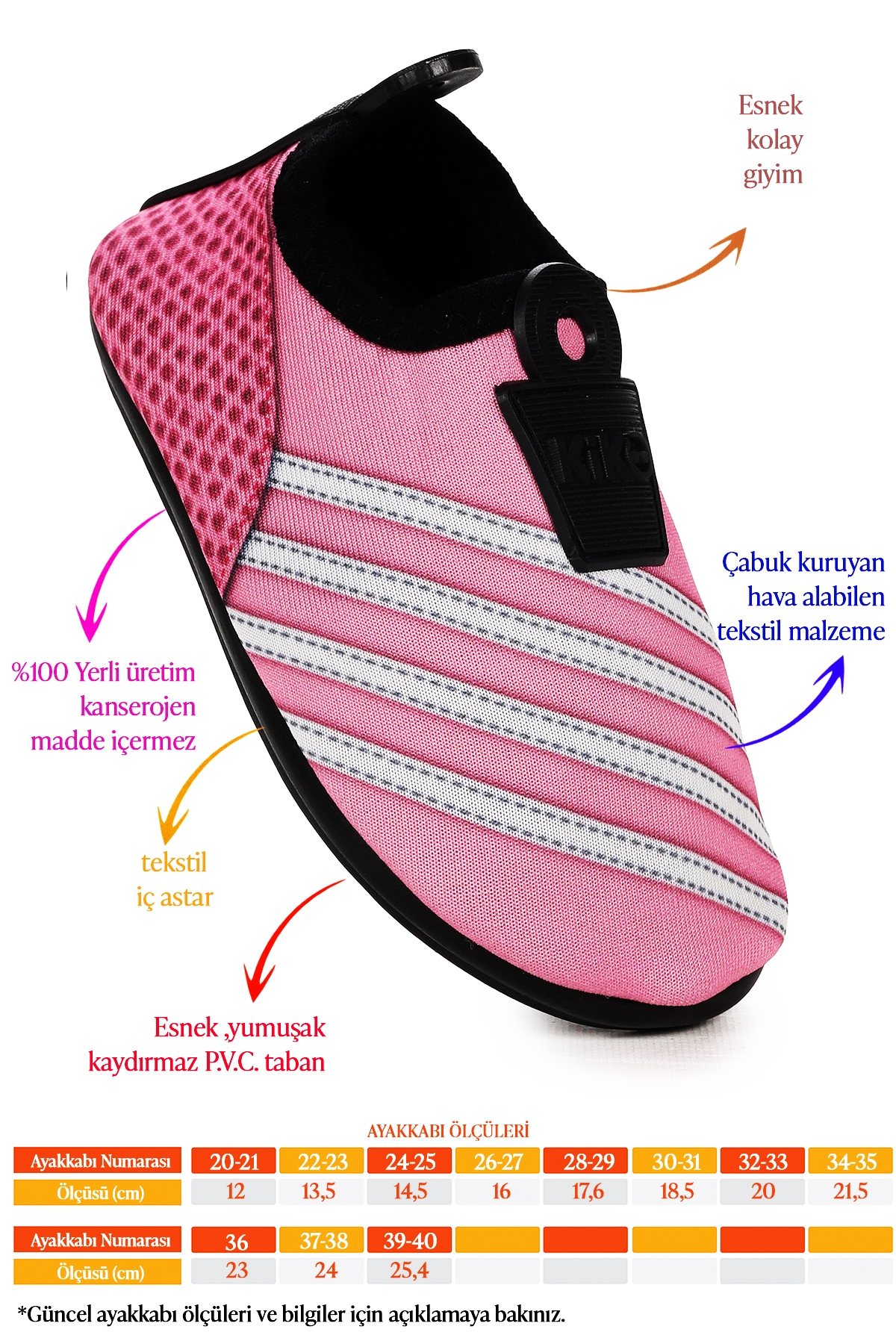 Enigma Havuz Plaj Kız Çocuk Deniz Ayakkabısı Pembe - Beyaz - Görsel 3