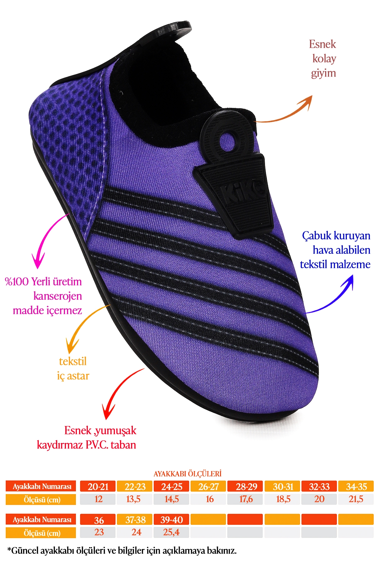 Enigma Havuz Plaj Kız Çocuk Deniz Ayakkabısı Mor - Siyah - Görsel 3