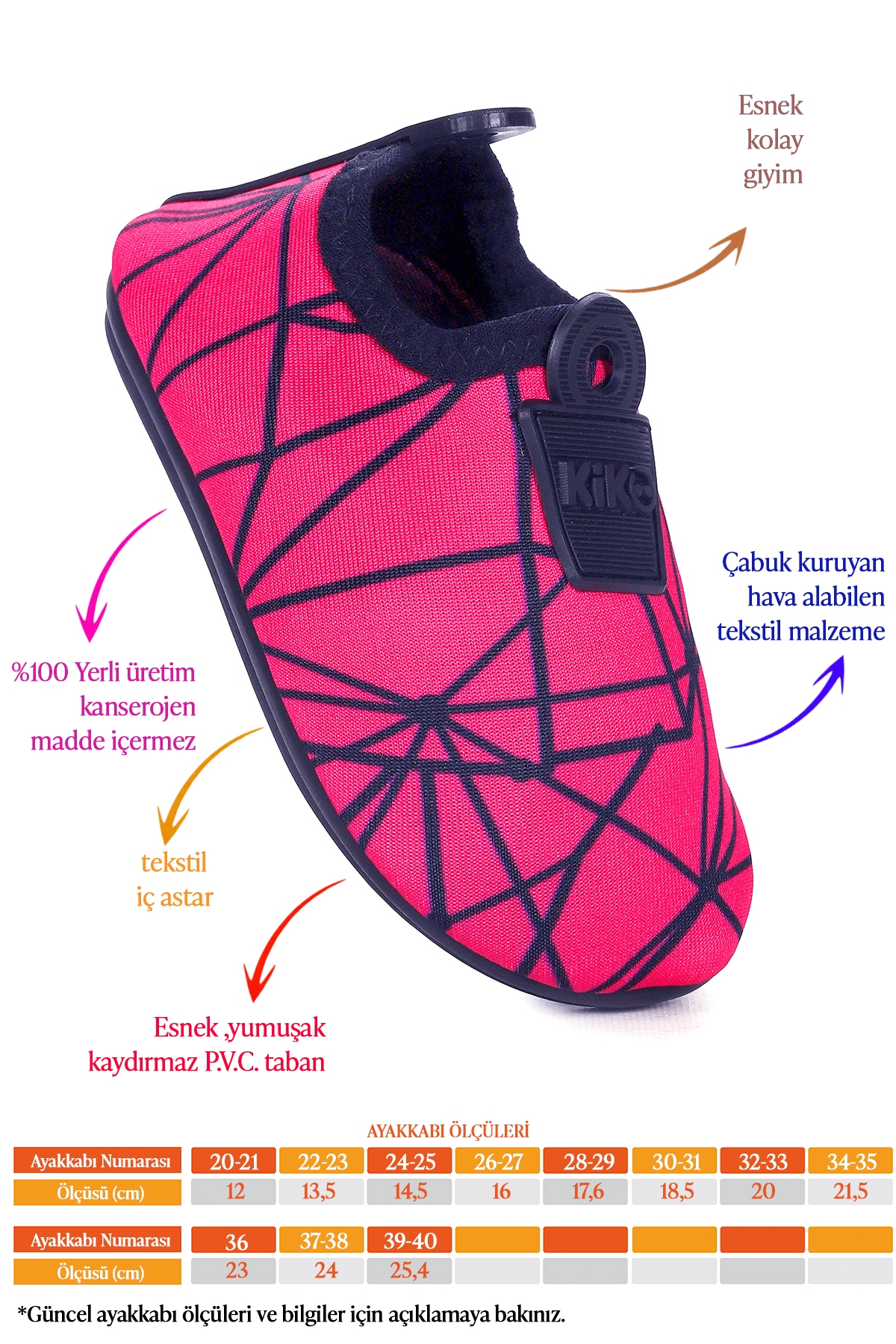 Prizma Havuz Plaj Kız Çocuk Deniz Ayakkabısı Fuşya - Siyah - Görsel 3