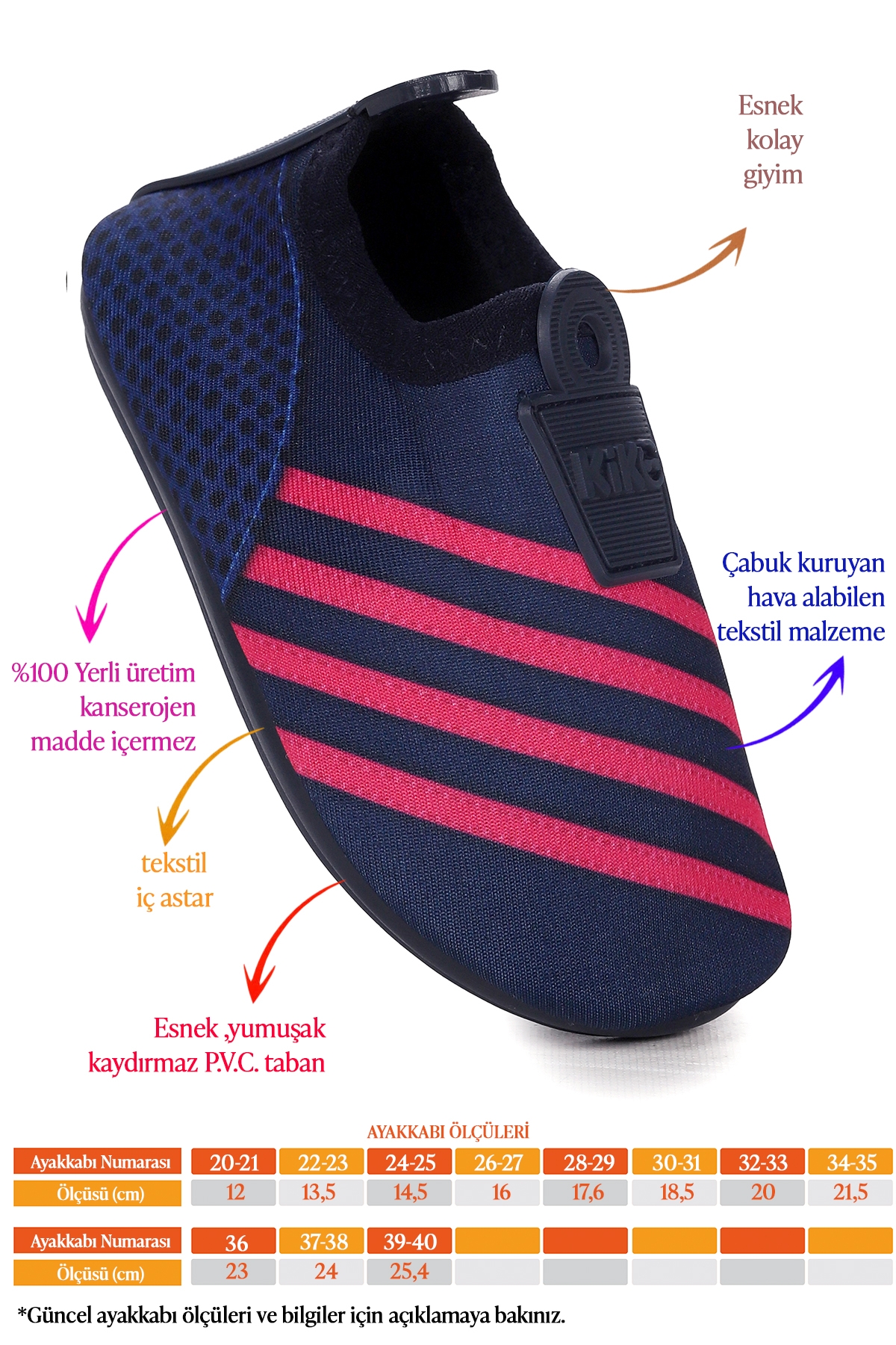 Enigma Havuz Plaj Kız Çocuk Deniz Ayakkabısı Lacivert - Fuşya - Görsel 3