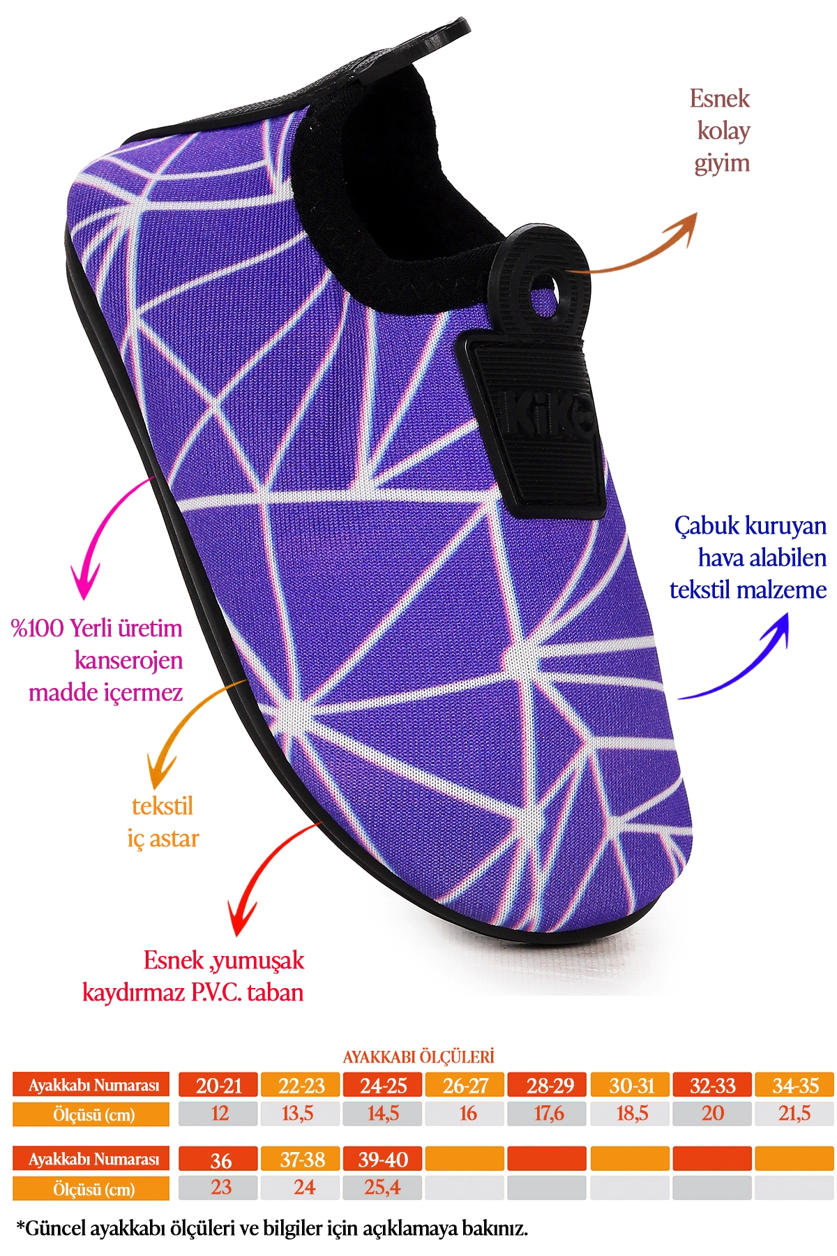 Prizma Havuz Plaj Kız Çocuk Deniz Ayakkabısı Mor - Beyaz - Görsel 3