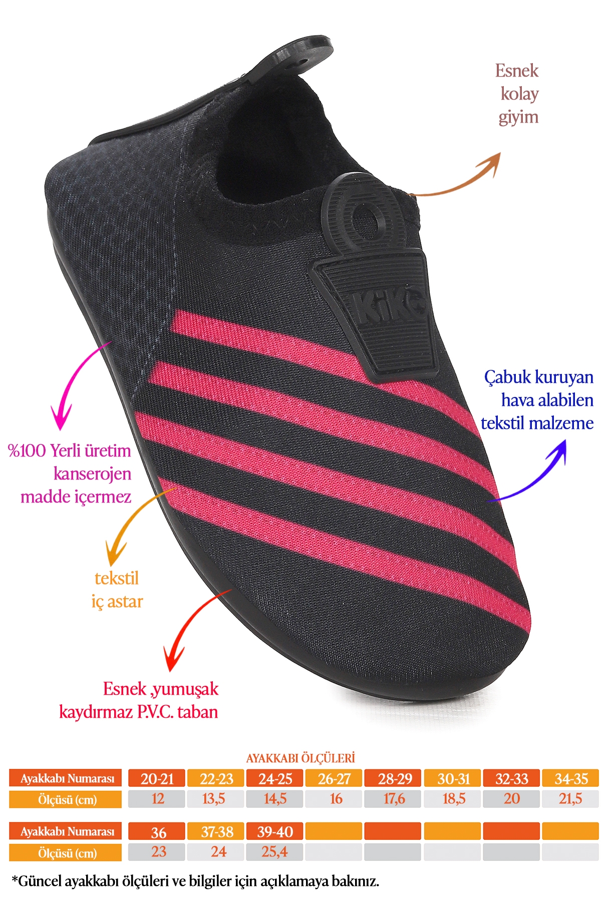 Enigma Havuz Plaj Kız Çocuk Deniz Ayakkabısı Siyah - Fuşya - Görsel 3