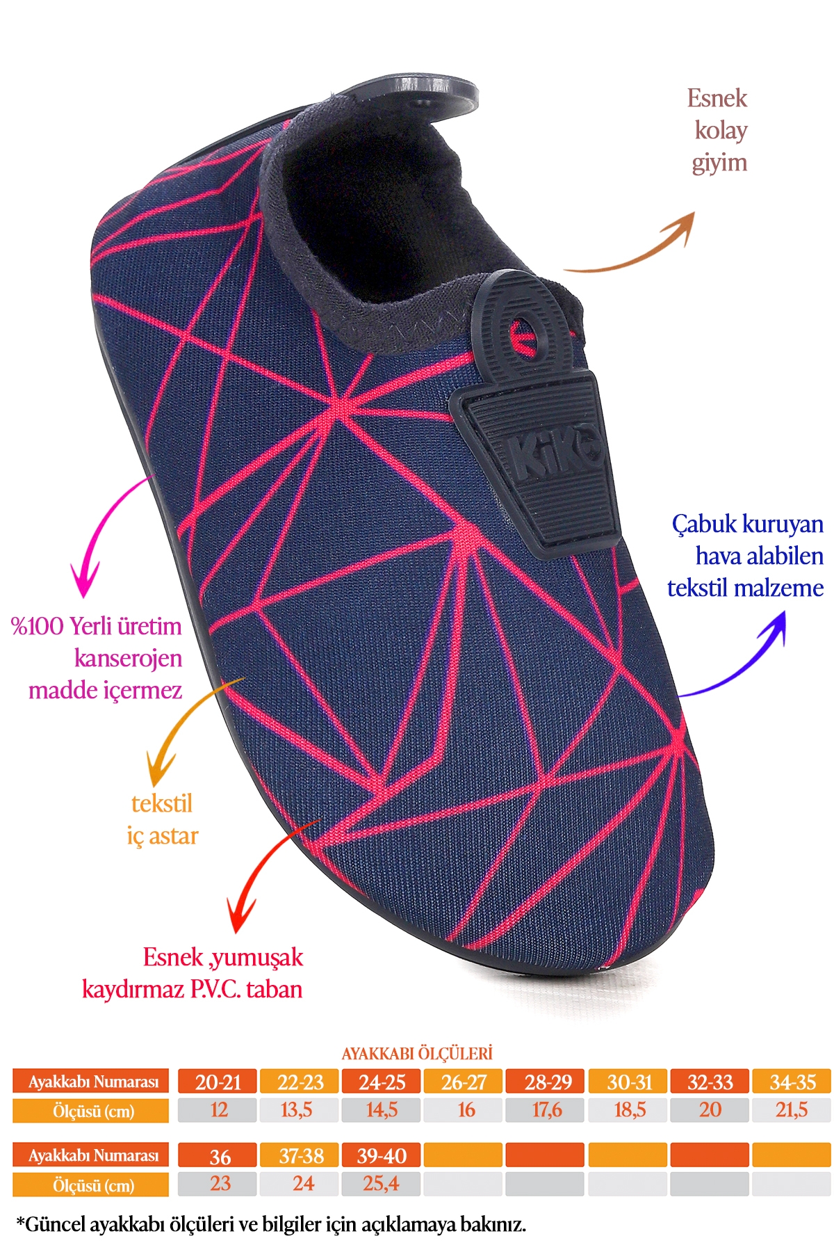 Prizma Havuz Plaj Kız Çocuk Deniz Ayakkabısı Lacivert - Fuşya - Görsel 3