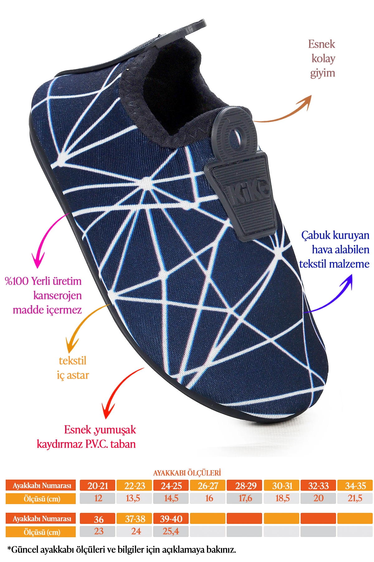 Prizma Havuz Plaj Erkek Çocuk Deniz Ayakkabısı Lacivert - Beyaz - Görsel 3