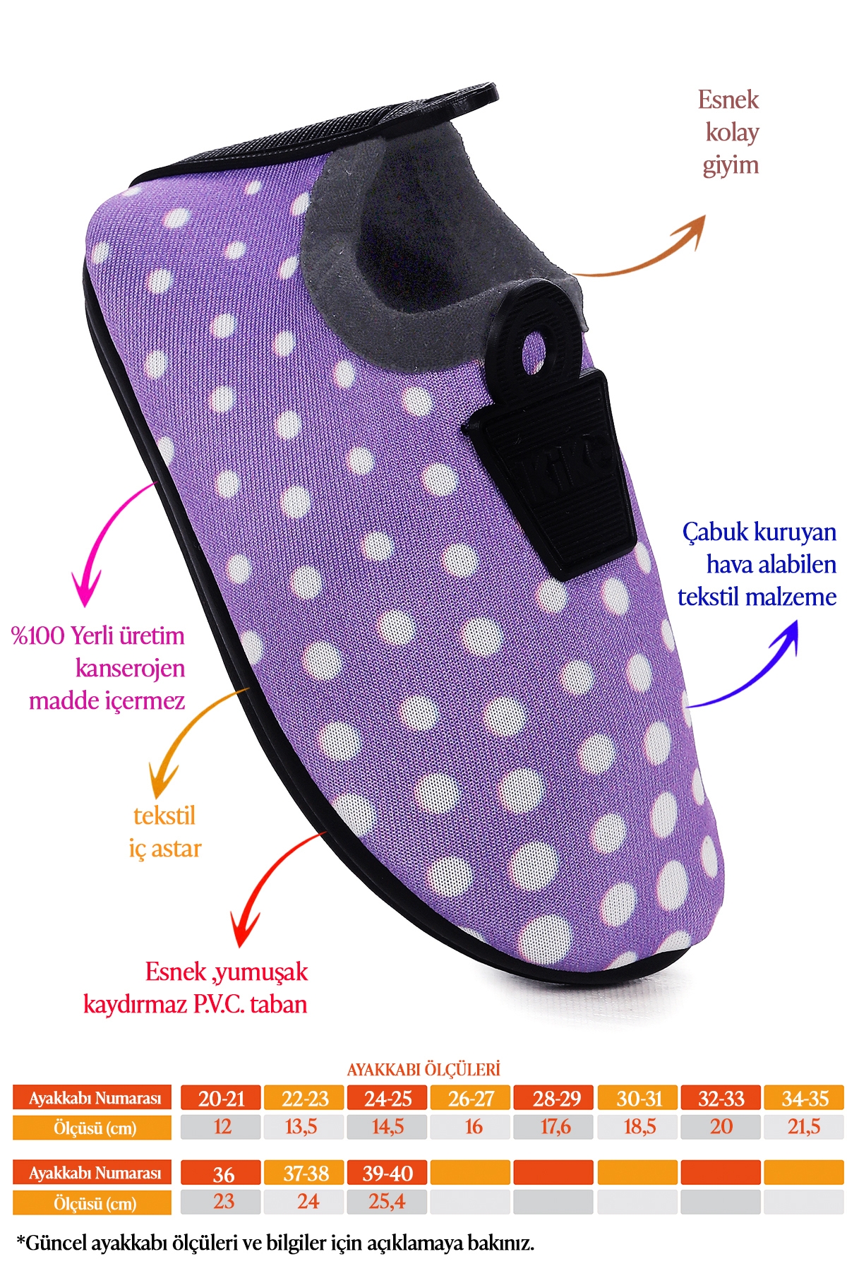 Point Havuz Plaj Kız Çocuk Deniz Ayakkabısı Lila - Beyaz - Görsel 3