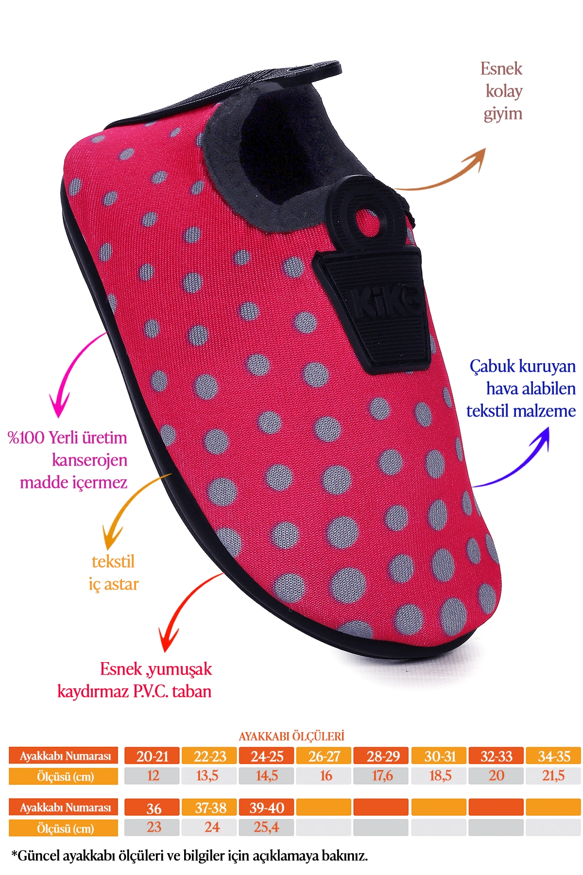 Point Havuz Plaj Kız Çocuk Deniz Ayakkabısı Fuşya - Gri - Görsel 3