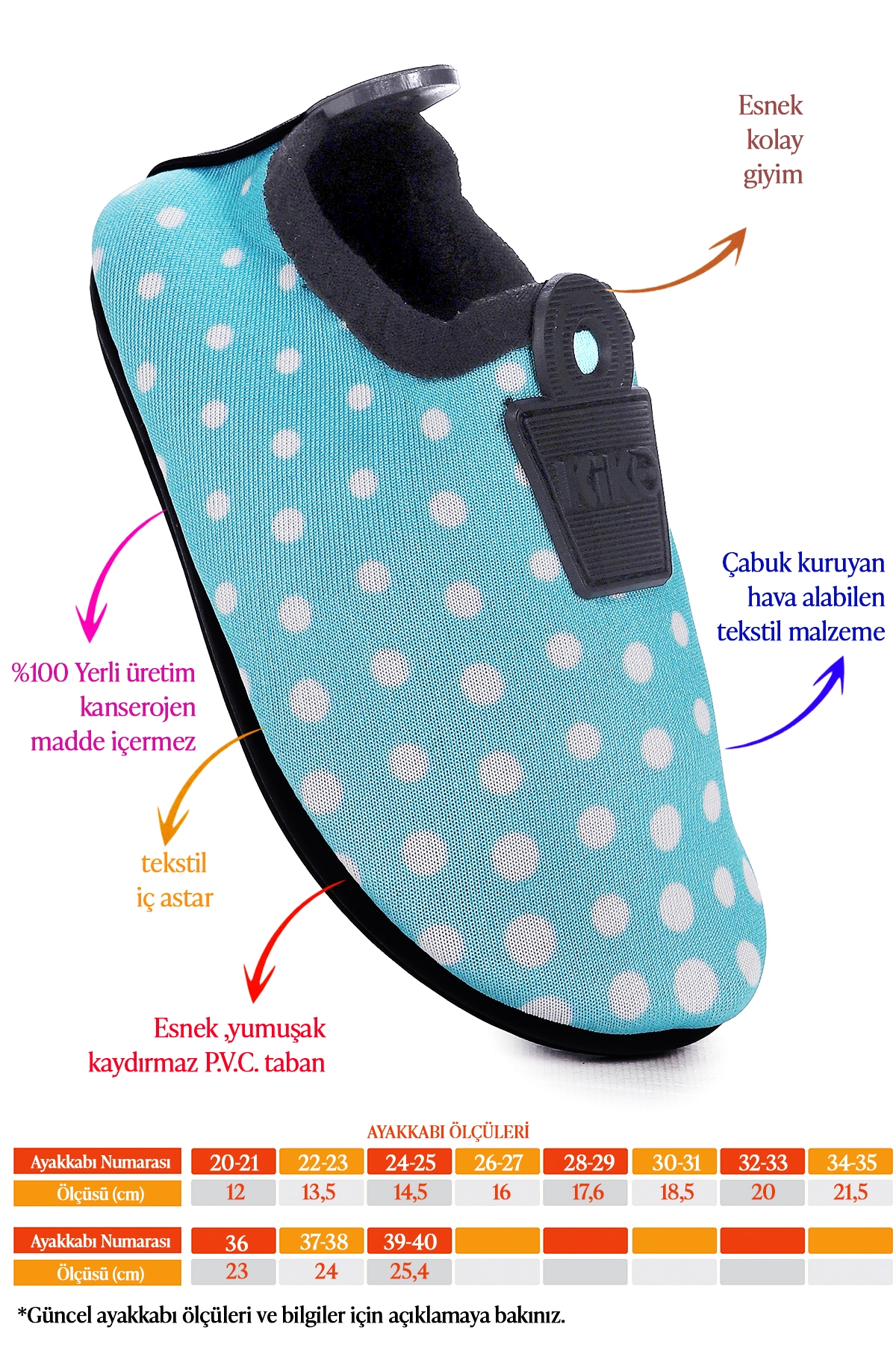 Point Havuz Plaj Kız Çocuk Deniz Ayakkabısı Mint Yeşili - Beyaz - Görsel 3