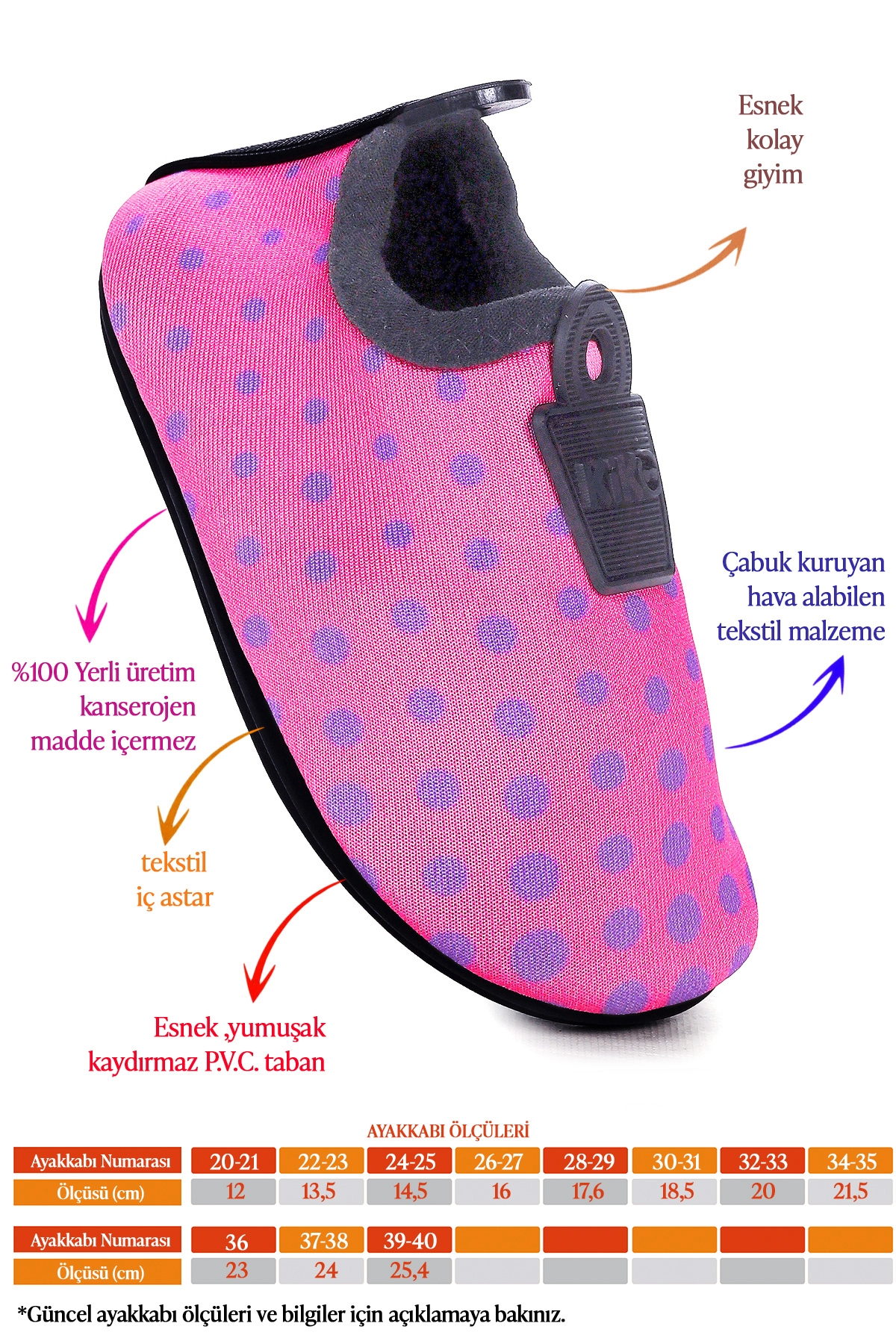 Point Havuz Plaj Kız Çocuk Deniz Ayakkabısı Pembe - Lila - Görsel 3