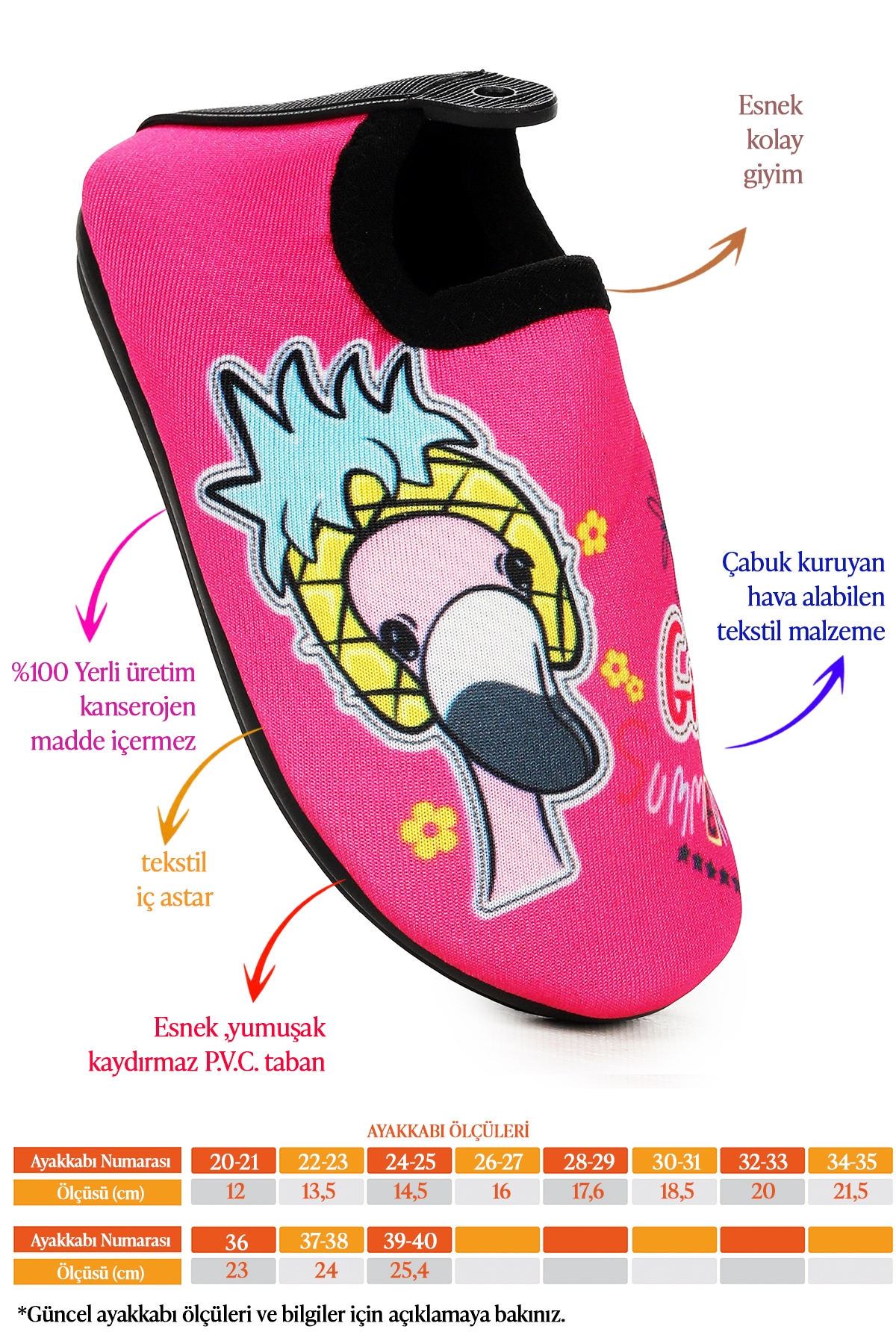 Bird Havuz Plaj Kız Çocuk Deniz Ayakkabısı 8535 Fuşya - Görsel 3