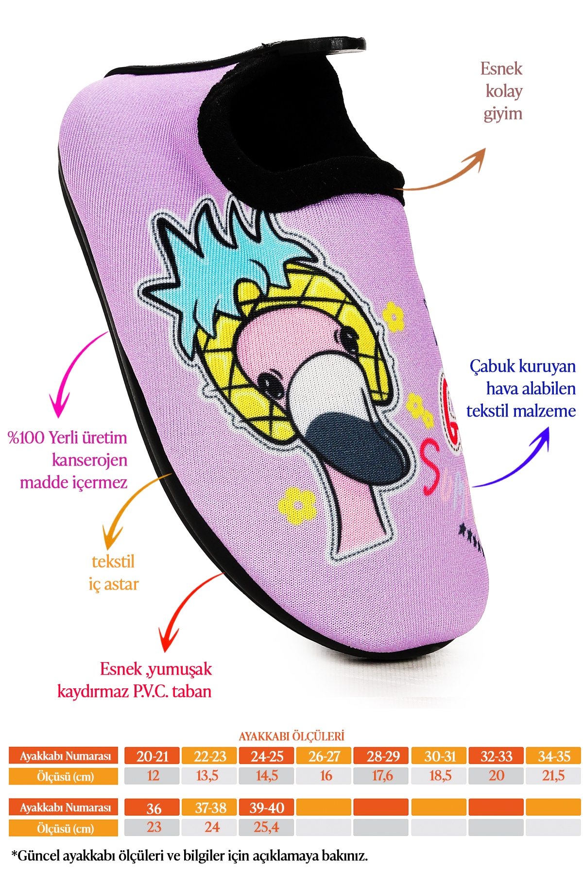 Bird Havuz Plaj Kız Çocuk Deniz Ayakkabısı 8535 Mor - Görsel 3