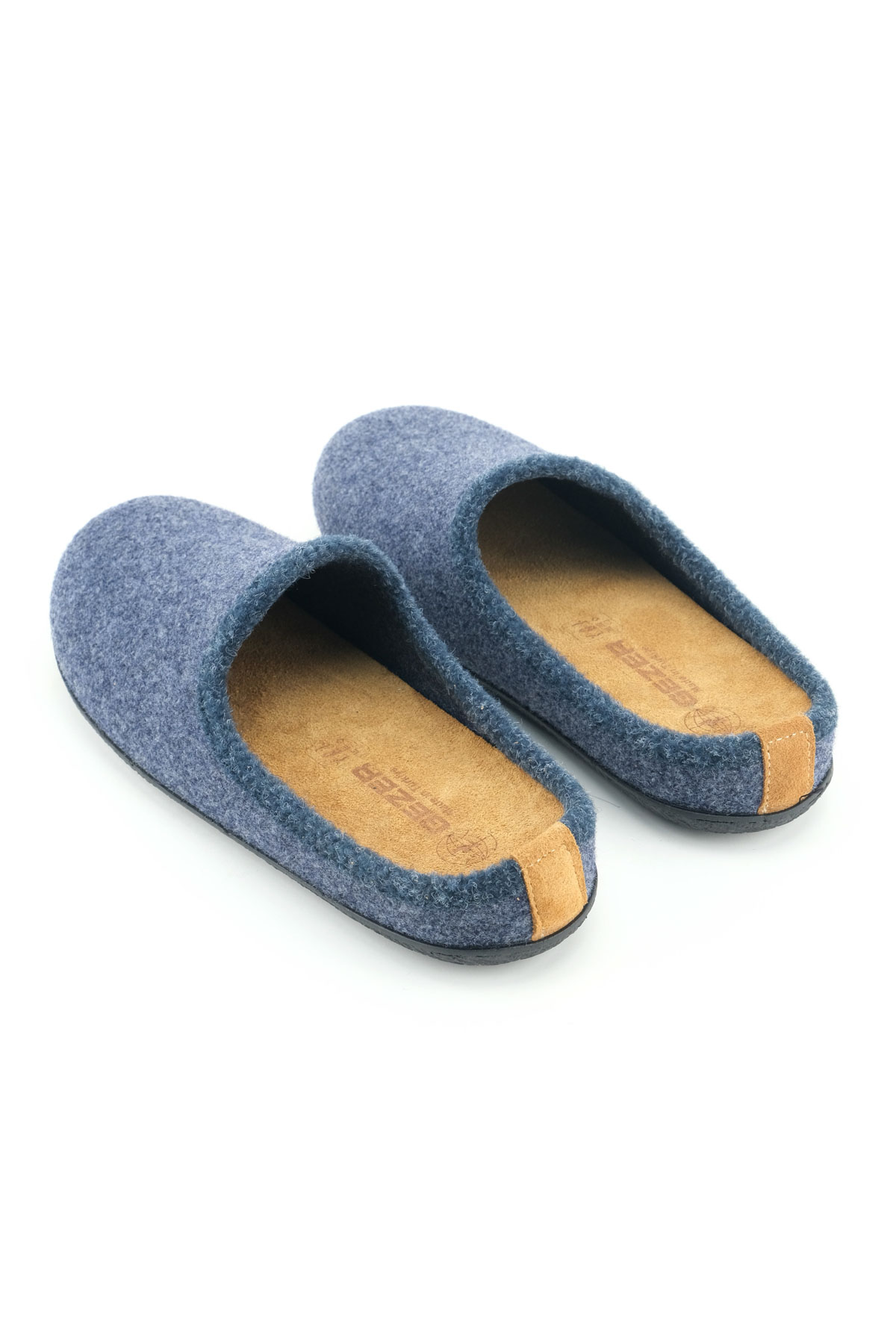 Erkek Kışlık İç Taban Çıkarılabilir Fusbetli Hakiki Deri PVC Alt Taban Keçe Ev Bahçe Terlik - Görsel 5