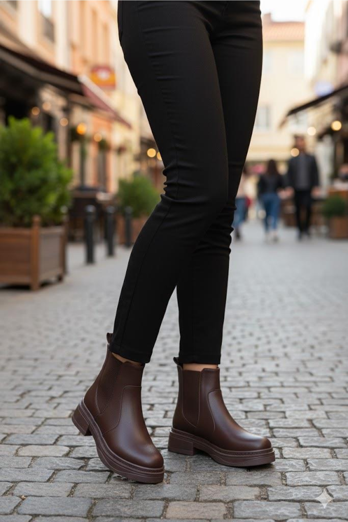 813700 Ventes Sıcak Astar İki Tarafı Lastikli Kaymaz Taban Kadın Bot - Görsel 7