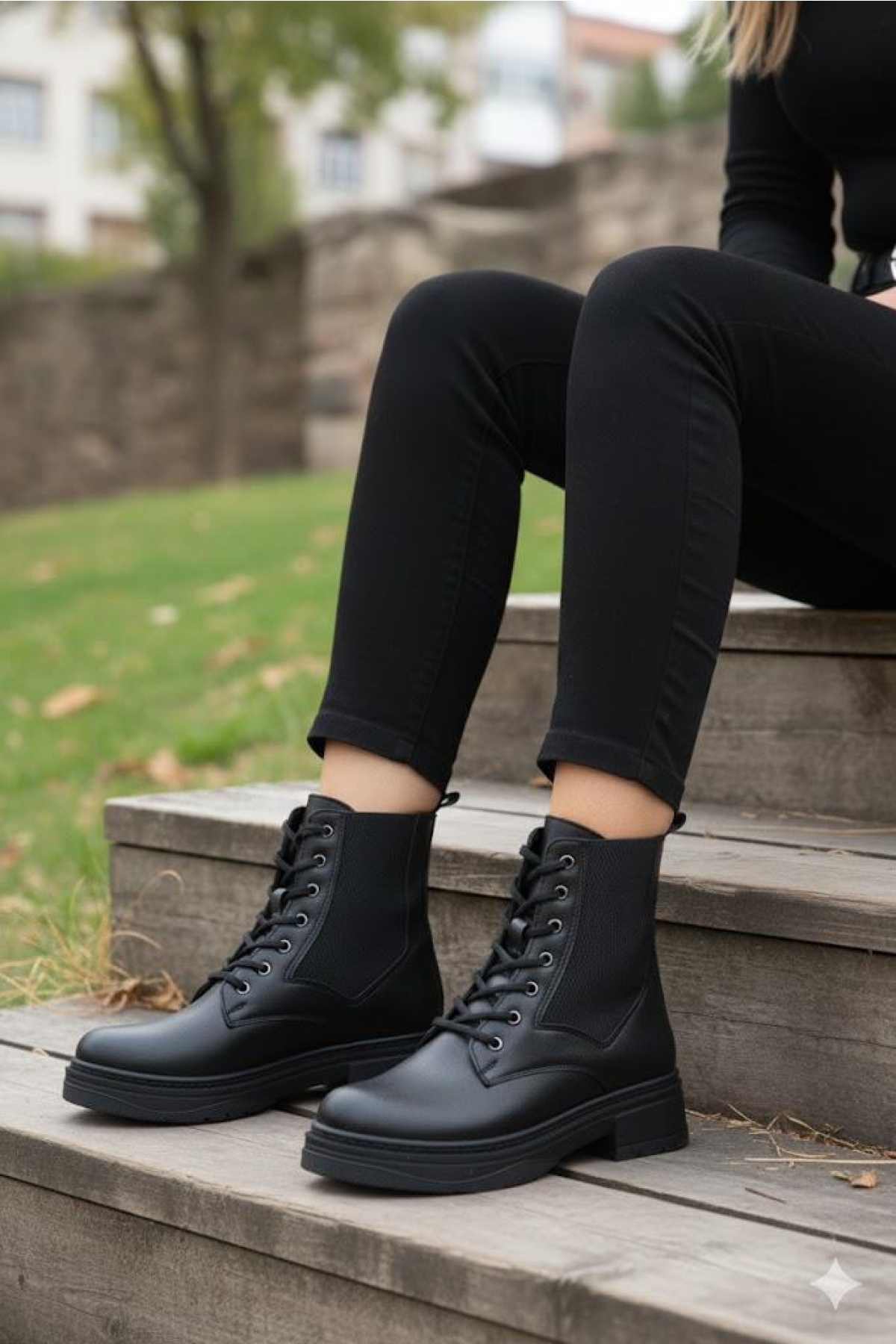 813705 Ventes Sıcak Astar İki Tarafı Lastikli Bağçıklı Kaymaz Taban Kadın Bot - Görsel 2