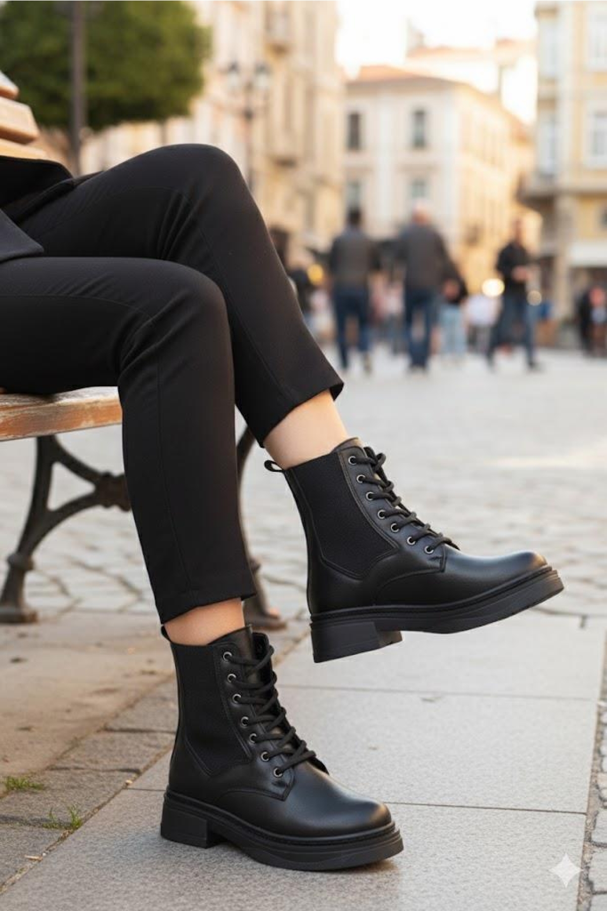 813705 Ventes Sıcak Astar İki Tarafı Lastikli Bağçıklı Kaymaz Taban Kadın Bot - Görsel 3