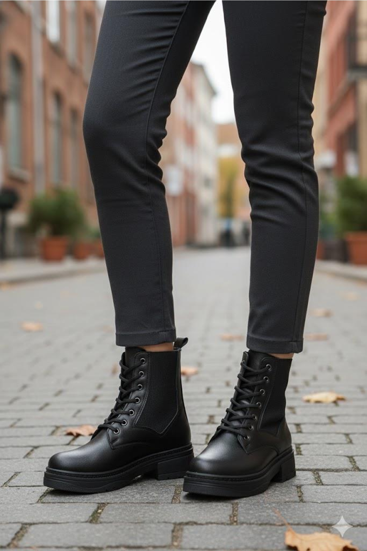 813705 Ventes Sıcak Astar İki Tarafı Lastikli Bağçıklı Kaymaz Taban Kadın Bot - Görsel 7