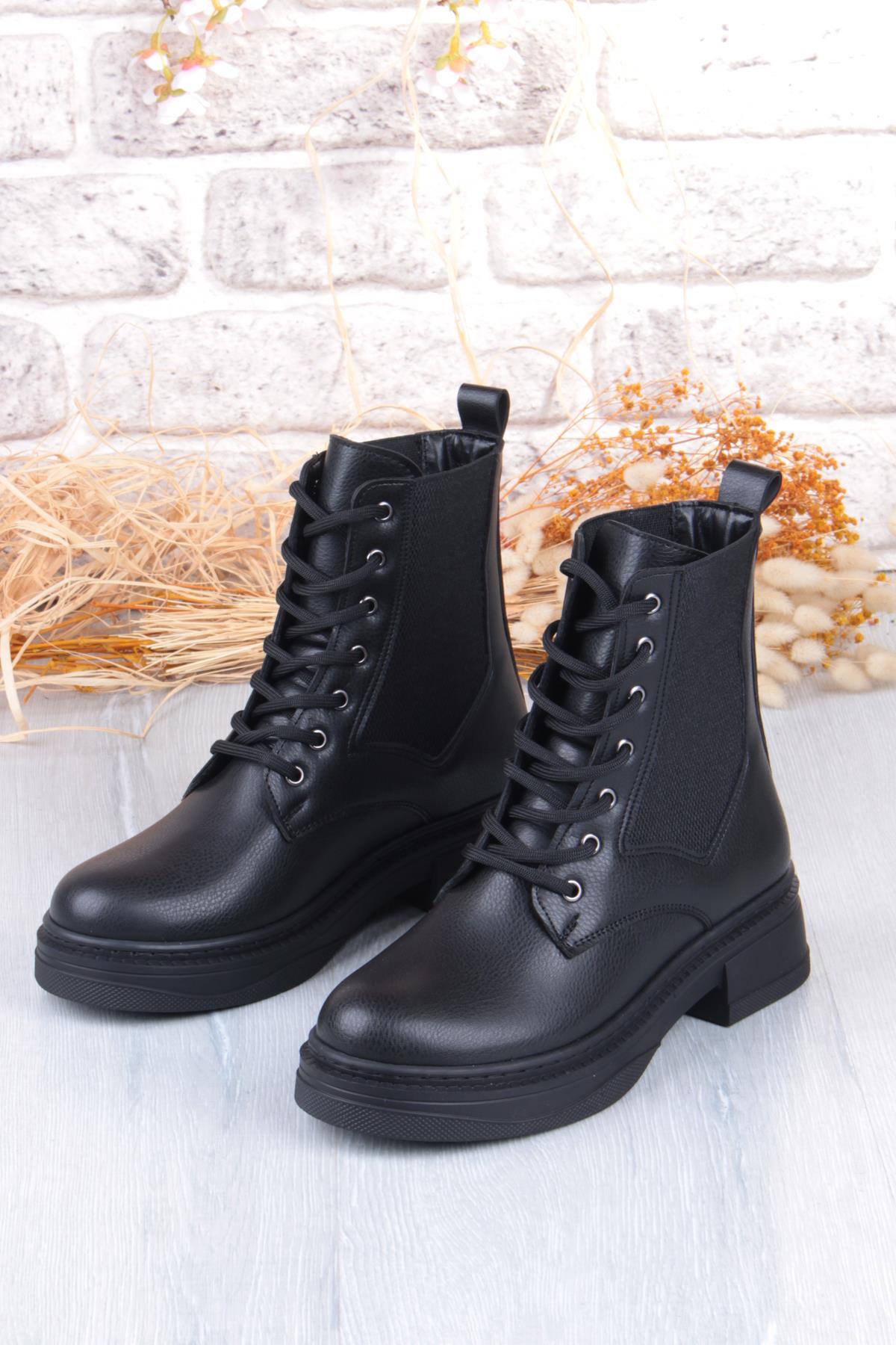 813705 Ventes Sıcak Astar İki Tarafı Lastikli Bağçıklı Kaymaz Taban Kadın Bot - Görsel 8
