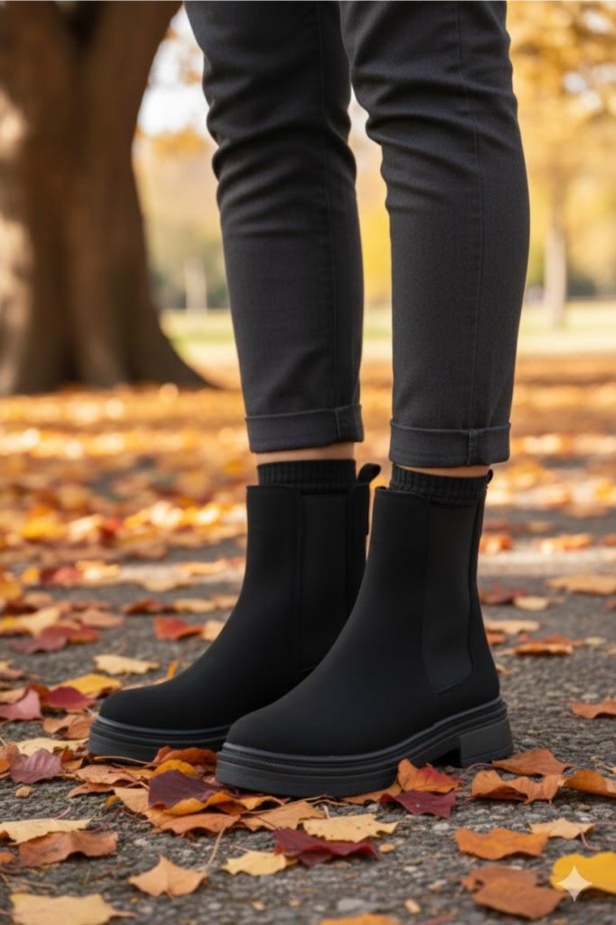 2560 Ventes Rahat Sıcak Astar İki Tarafı Lastikli Kaymaz Taban Kadın Bot - Görsel 4