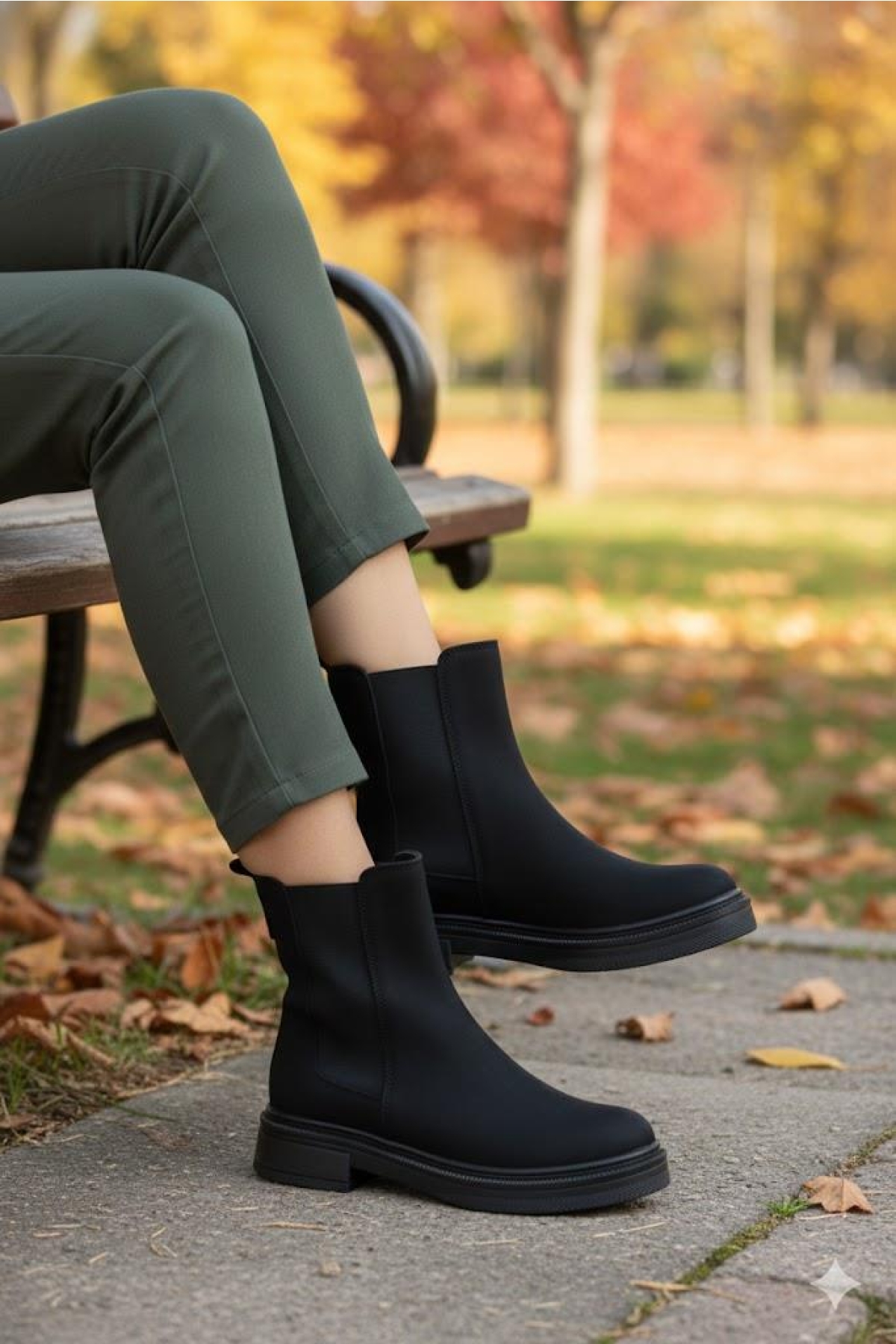 2560 Ventes Rahat Sıcak Astar İki Tarafı Lastikli Kaymaz Taban Kadın Bot - Görsel 7