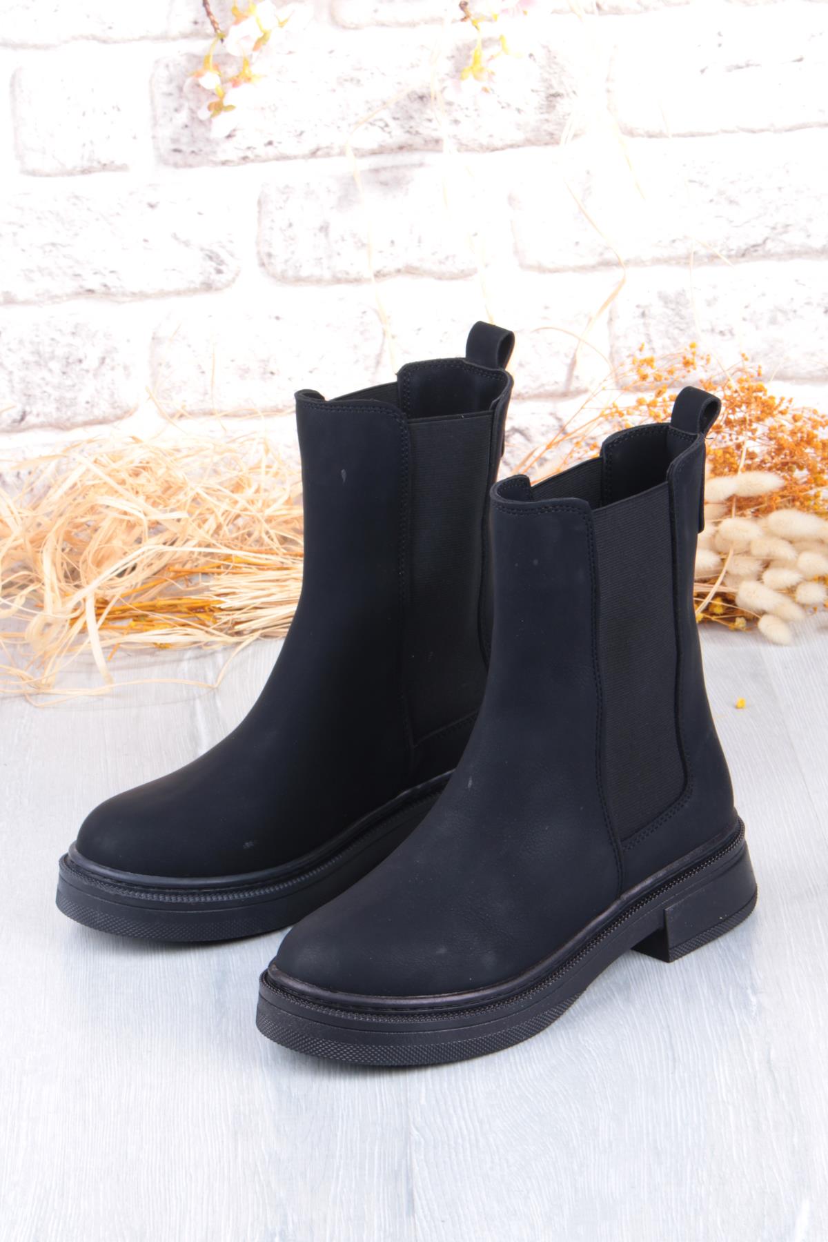 2560 Ventes Rahat Sıcak Astar İki Tarafı Lastikli Kaymaz Taban Kadın Bot - Görsel 8