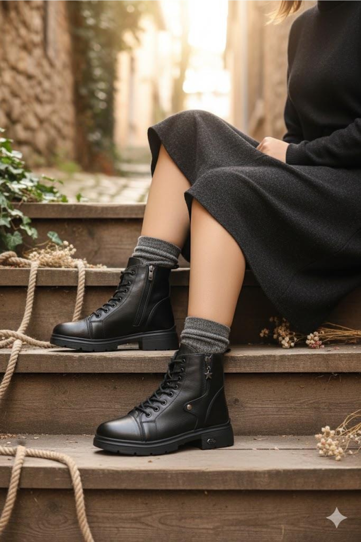 1180 Rahat Sıcak Astar Kaymaz Taban Yumuşak Hakiki Deri Kadın Bot - Görsel 3