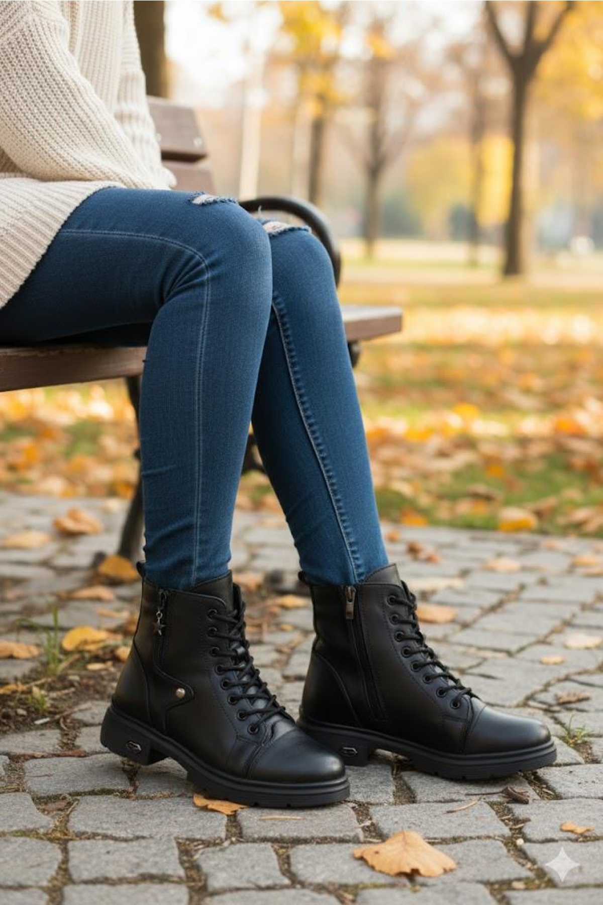 1180 Rahat Sıcak Astar Kaymaz Taban Yumuşak Hakiki Deri Kadın Bot - Görsel 8