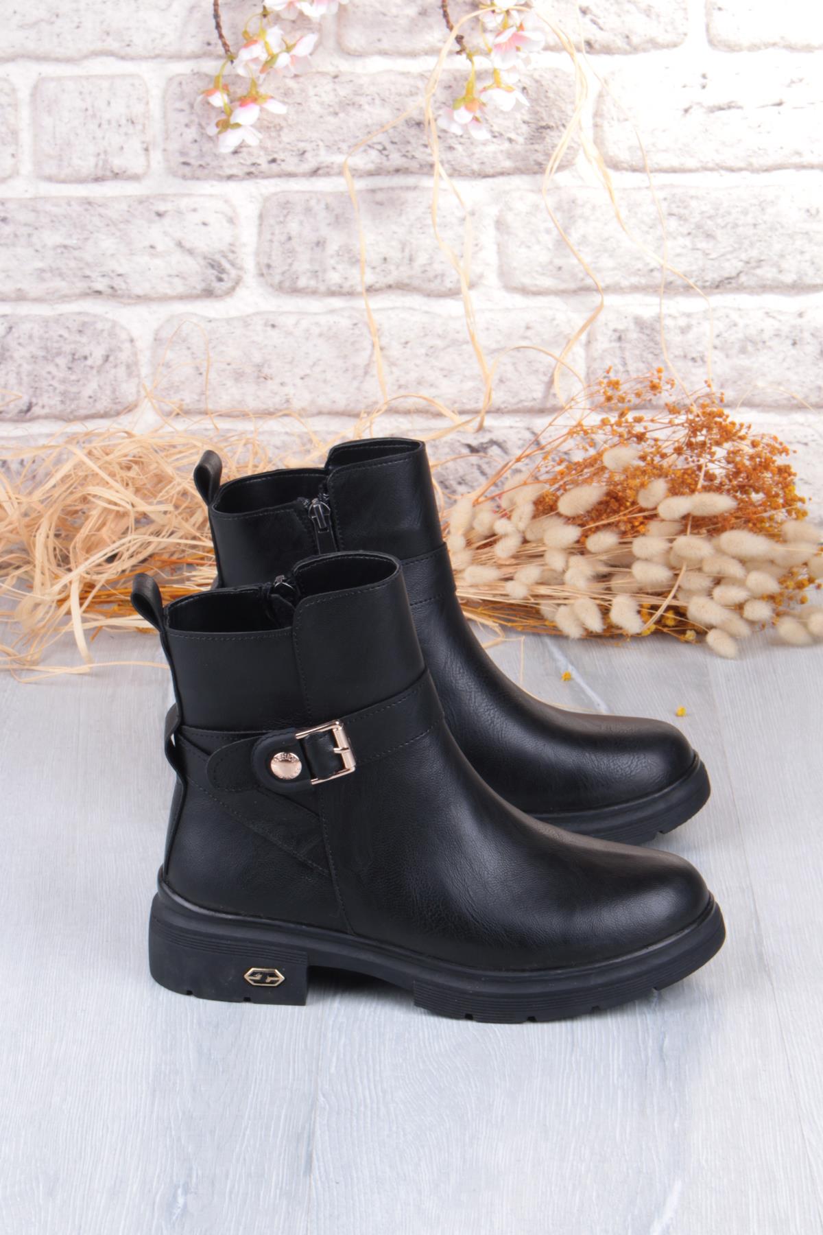 222450 Ventes Rahat Sıcak Astar Kaymaz Taban Fermuarlı Kadın Bot - Görsel 6