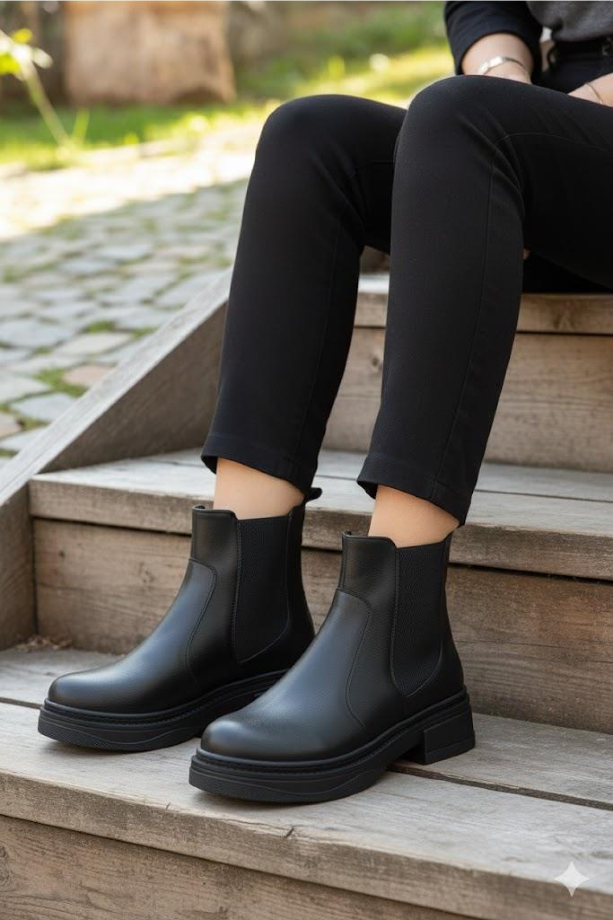 813700 Ventes Sıcak Astar İki Tarafı Lastikli Kaymaz Taban Kadın Bot - Görsel 2