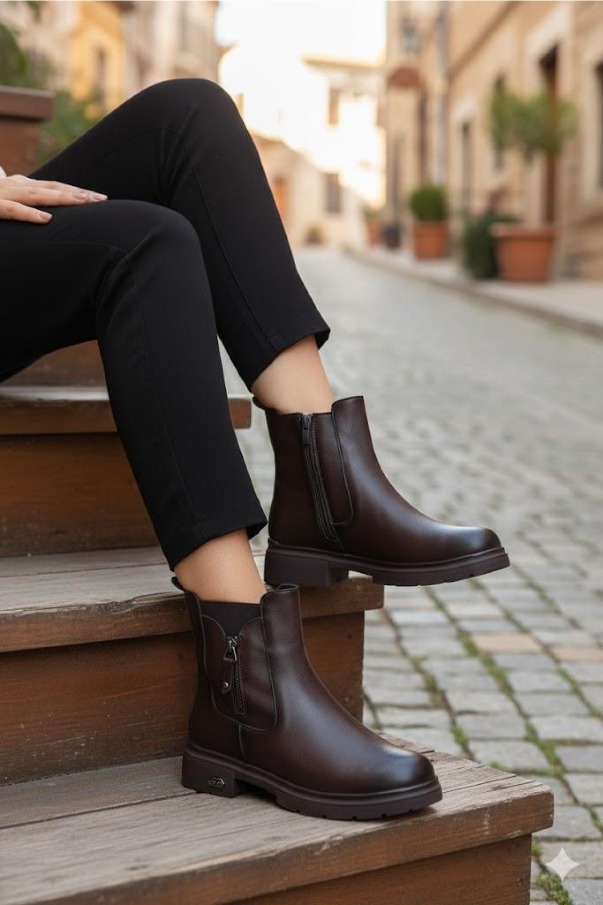 222263 Ventes Rahat Sıcak Astar Kaymaz Taban Fermuarlı Kadın Bot - Görsel 3