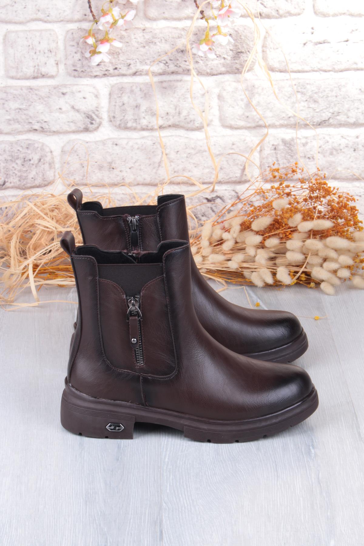 222263 Ventes Rahat Sıcak Astar Kaymaz Taban Fermuarlı Kadın Bot - Görsel 6