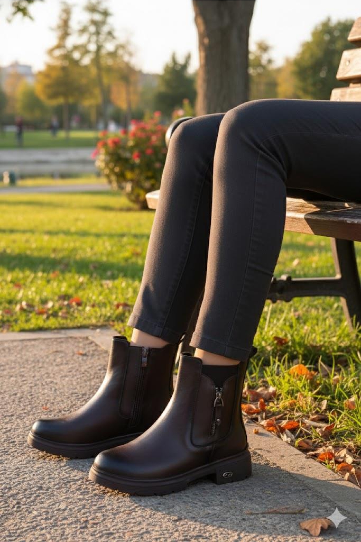 222263 Ventes Rahat Sıcak Astar Kaymaz Taban Fermuarlı Kadın Bot - Görsel 7