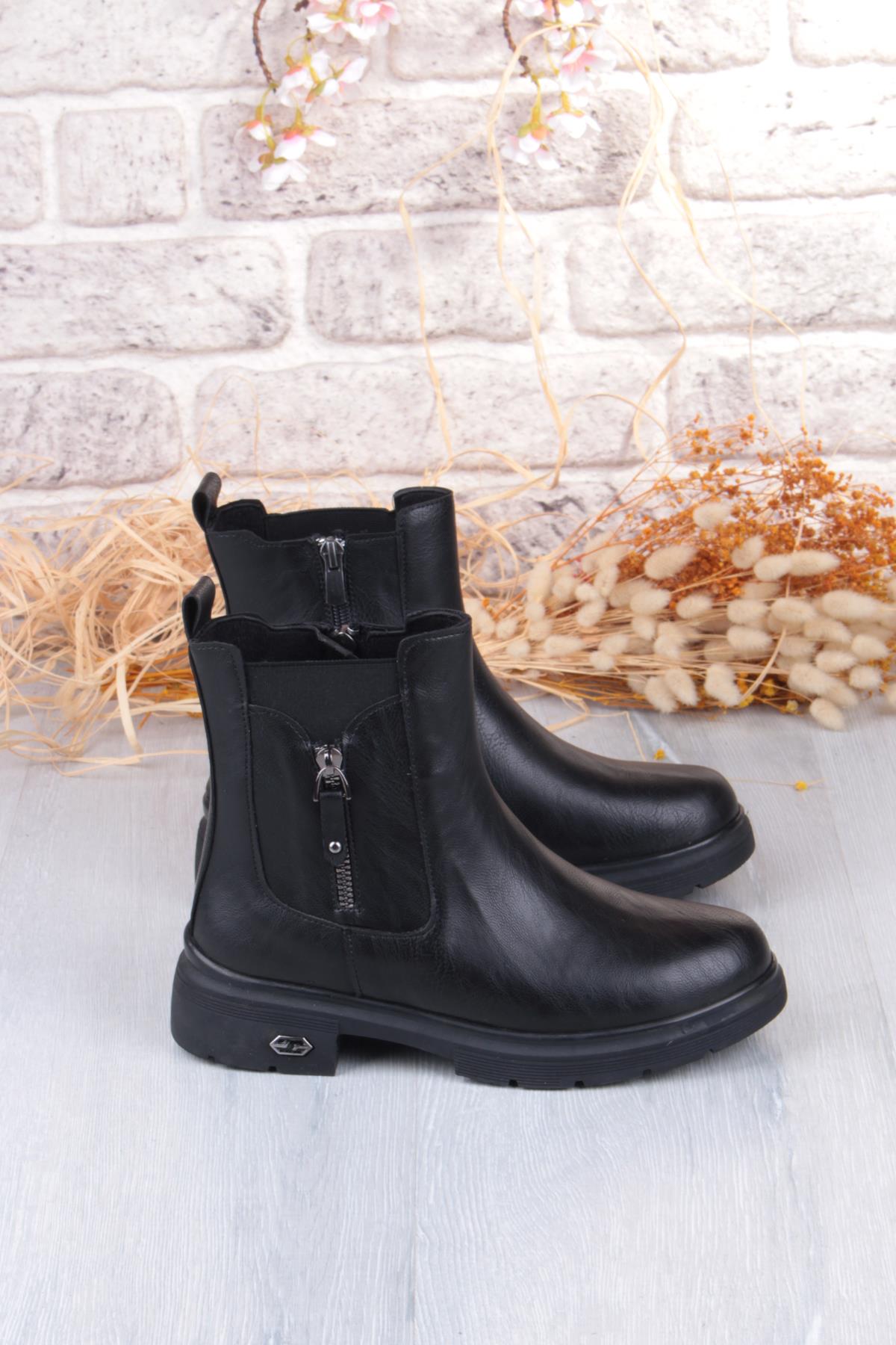 222263 Ventes Rahat Sıcak Astar Kaymaz Taban Fermuarlı Kadın Bot - Görsel 6