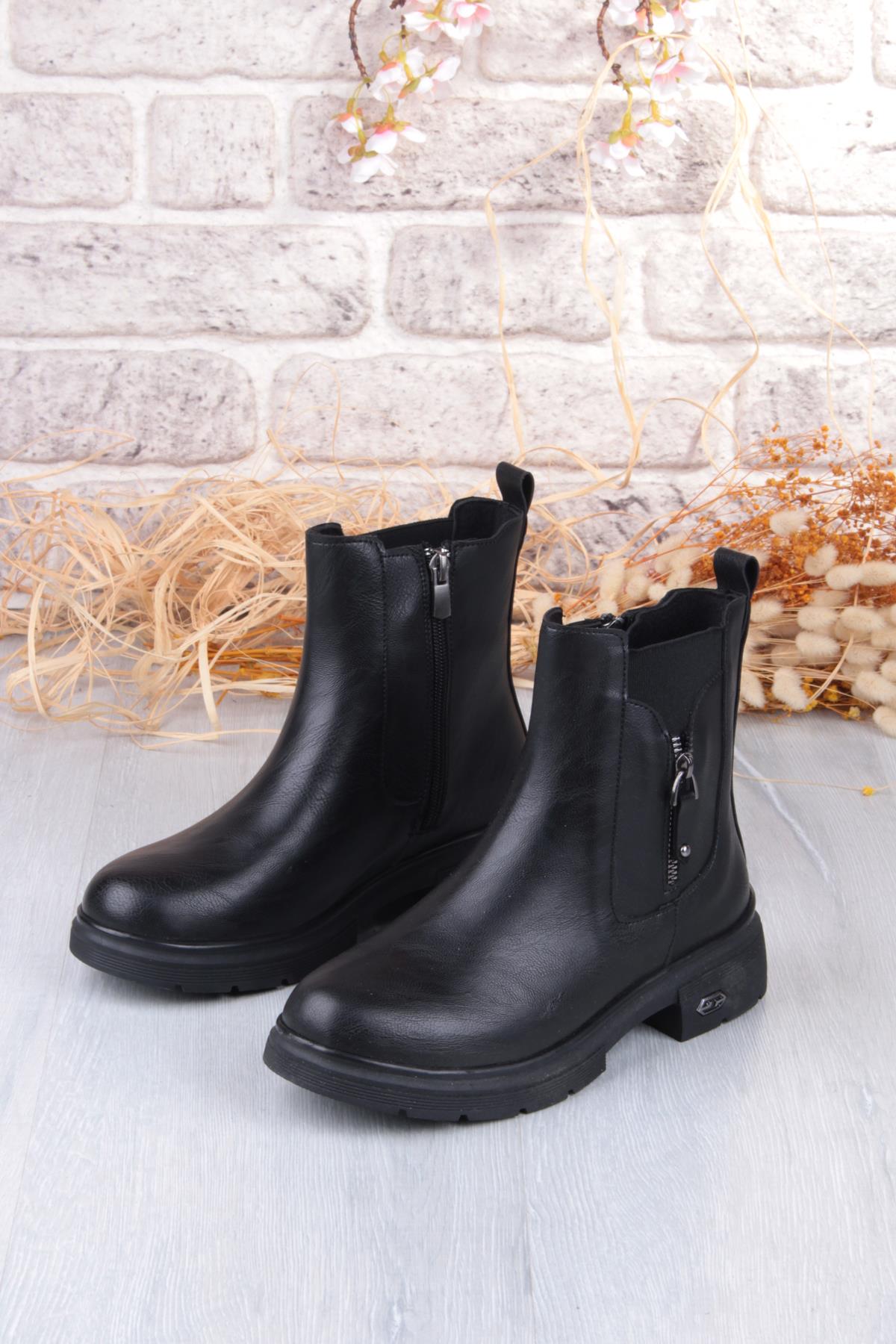 222263 Ventes Rahat Sıcak Astar Kaymaz Taban Fermuarlı Kadın Bot - Görsel 8