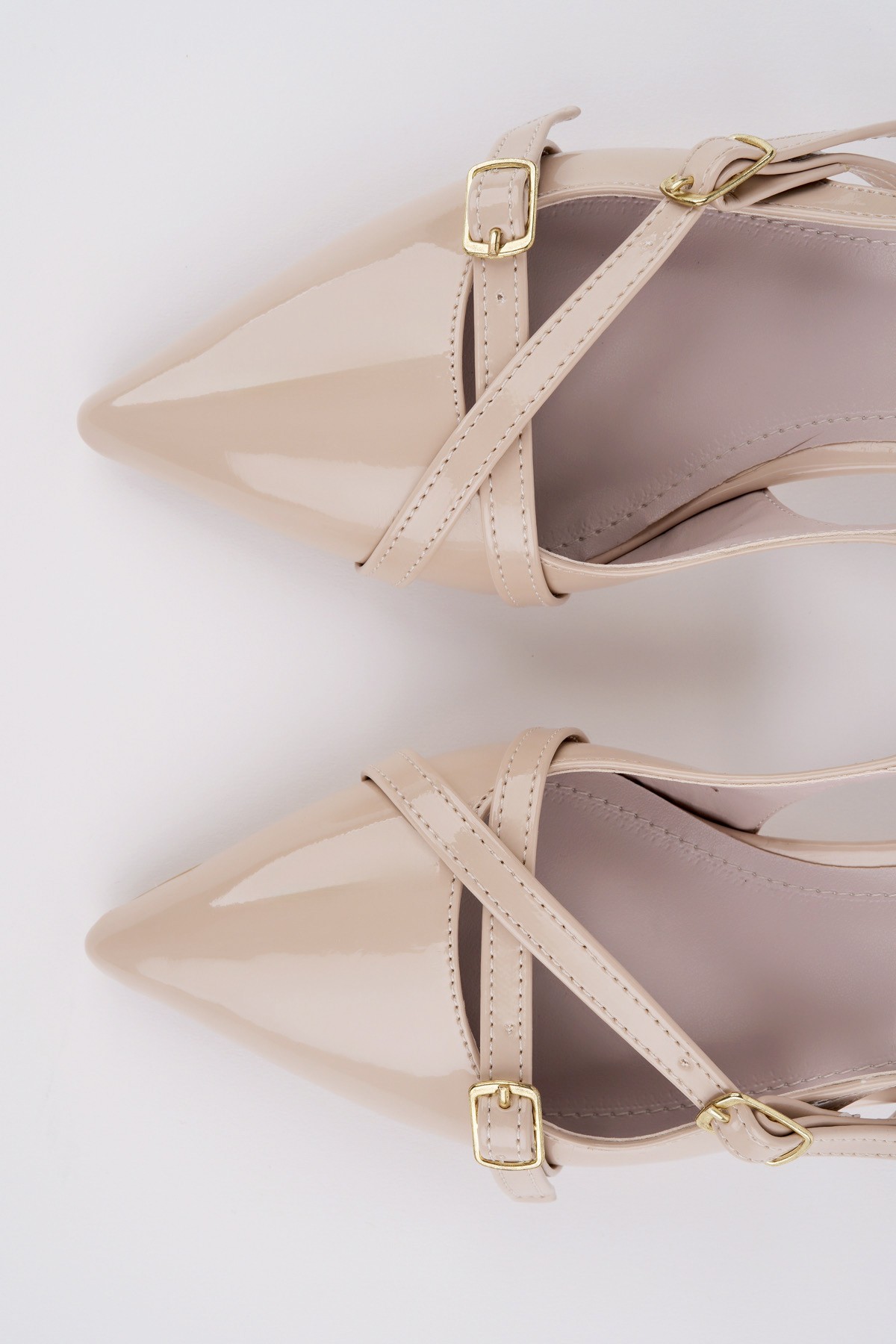 LUMİNA Sivri Burun Arkası Açık Kemer Detaylı İki Bantlı Kadın Kısa Topuklu Ayakkabı - Görsel 5